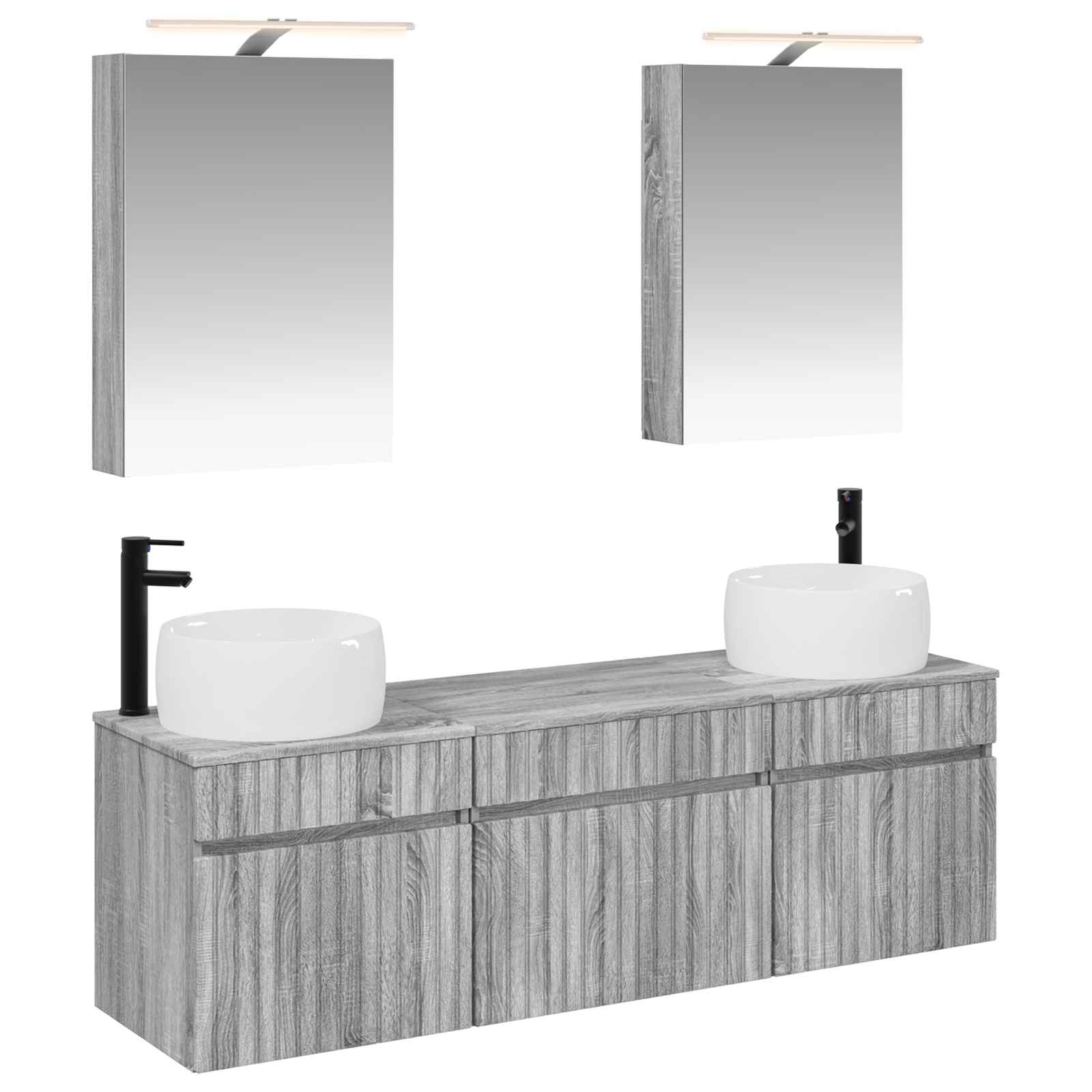 Set ormarića za kupaonicu 5 pcs Siva Sonoma 50 x 14,5 x 70 cm