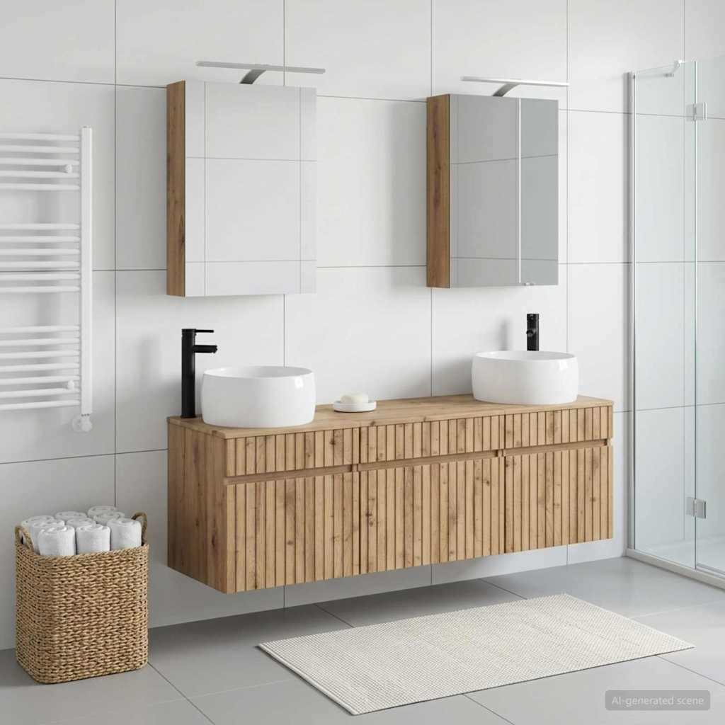 Set ormarića za kupaonicu 5 pcs Hrast artisan 50 x 14,5 x 70 cm