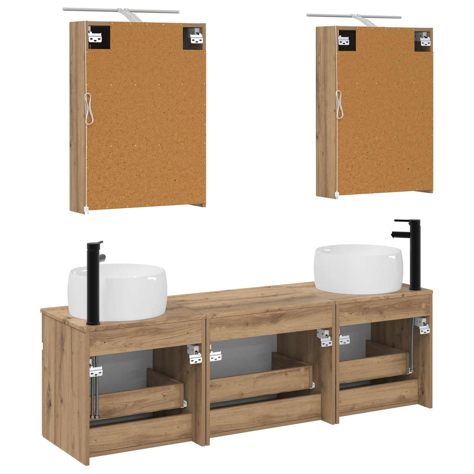Set ormarića za kupaonicu 5 pcs Hrast artisan 50 x 14,5 x 70 cm