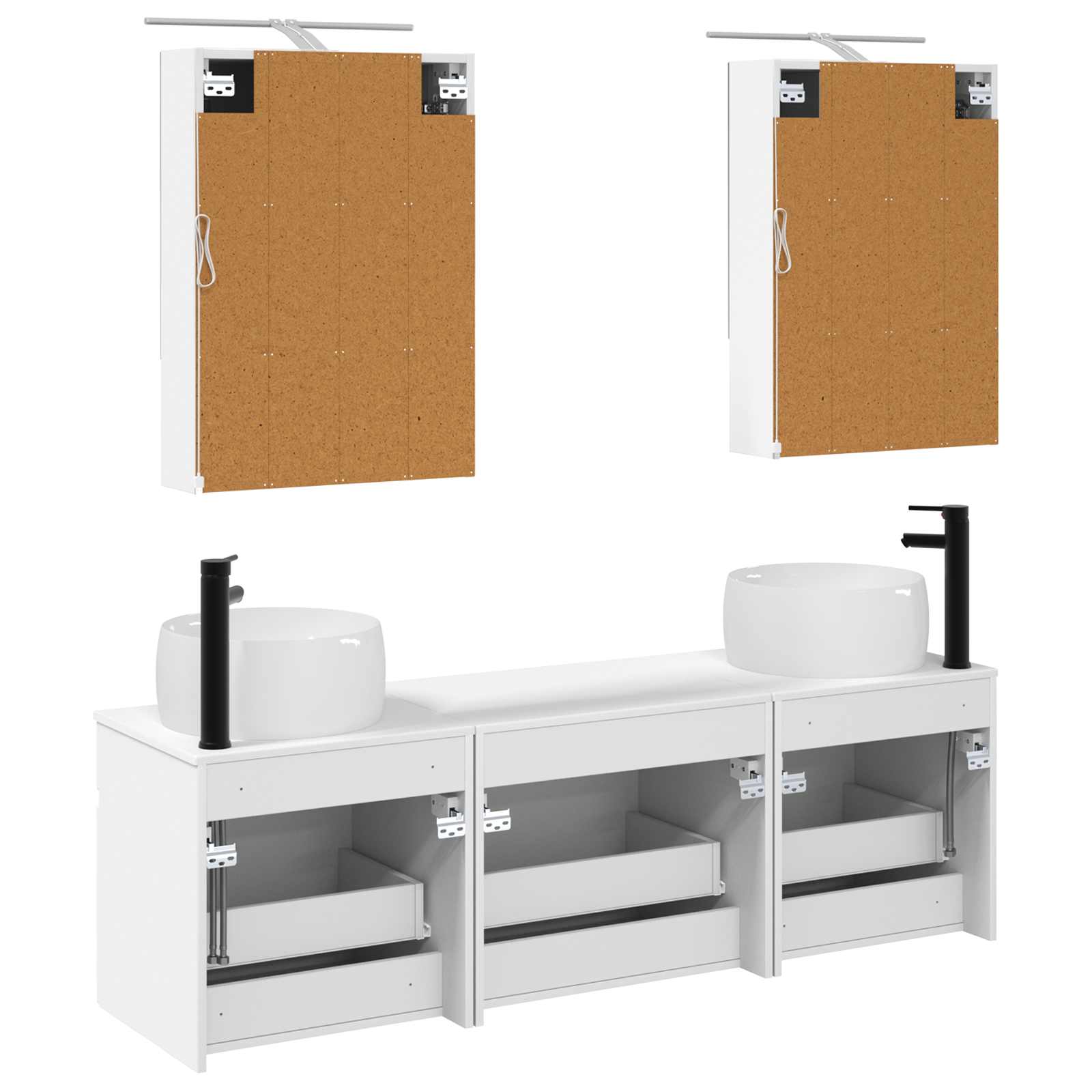Set ormarića za kupaonicu 5 pcs Bijela 50 x 14,5 x 70 cm