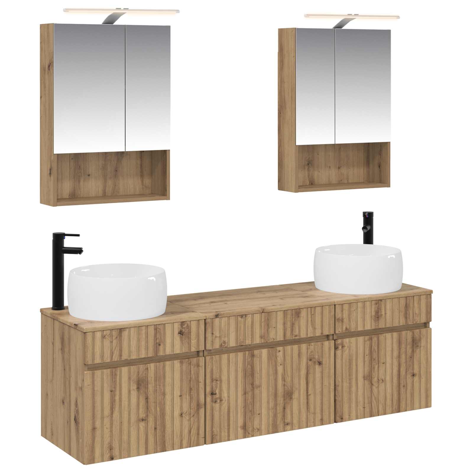 Set ormarića za kupaonicu 5 pcs Hrast artisan 50 x 14,5 x 70 cm