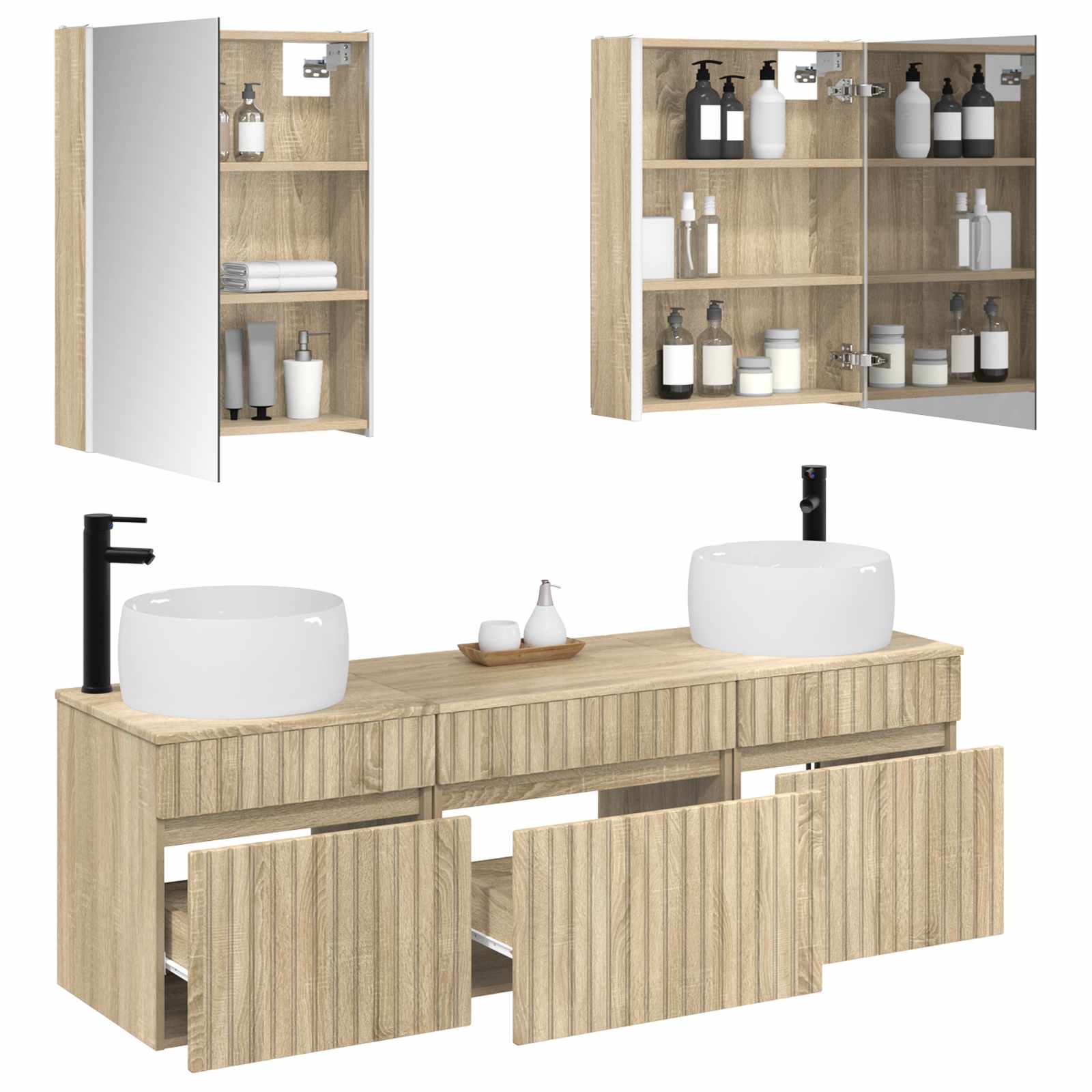 Set ormarića za kupaonicu 5 pcs Hrast sonoma 53 x 15,5 x 70 cm