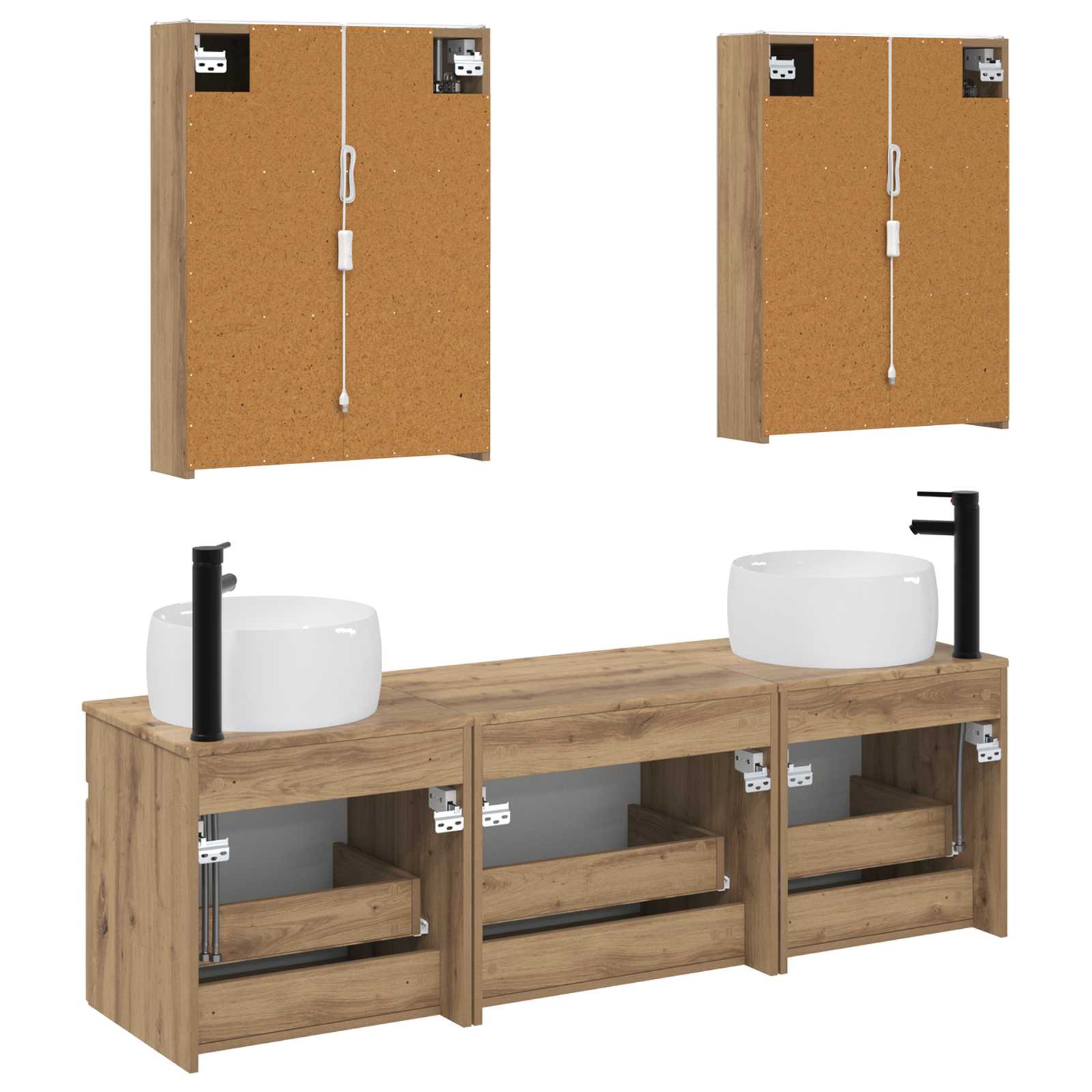 Set ormarića za kupaonicu 5 pcs Hrast artisan 53 x 15,5 x 70 cm