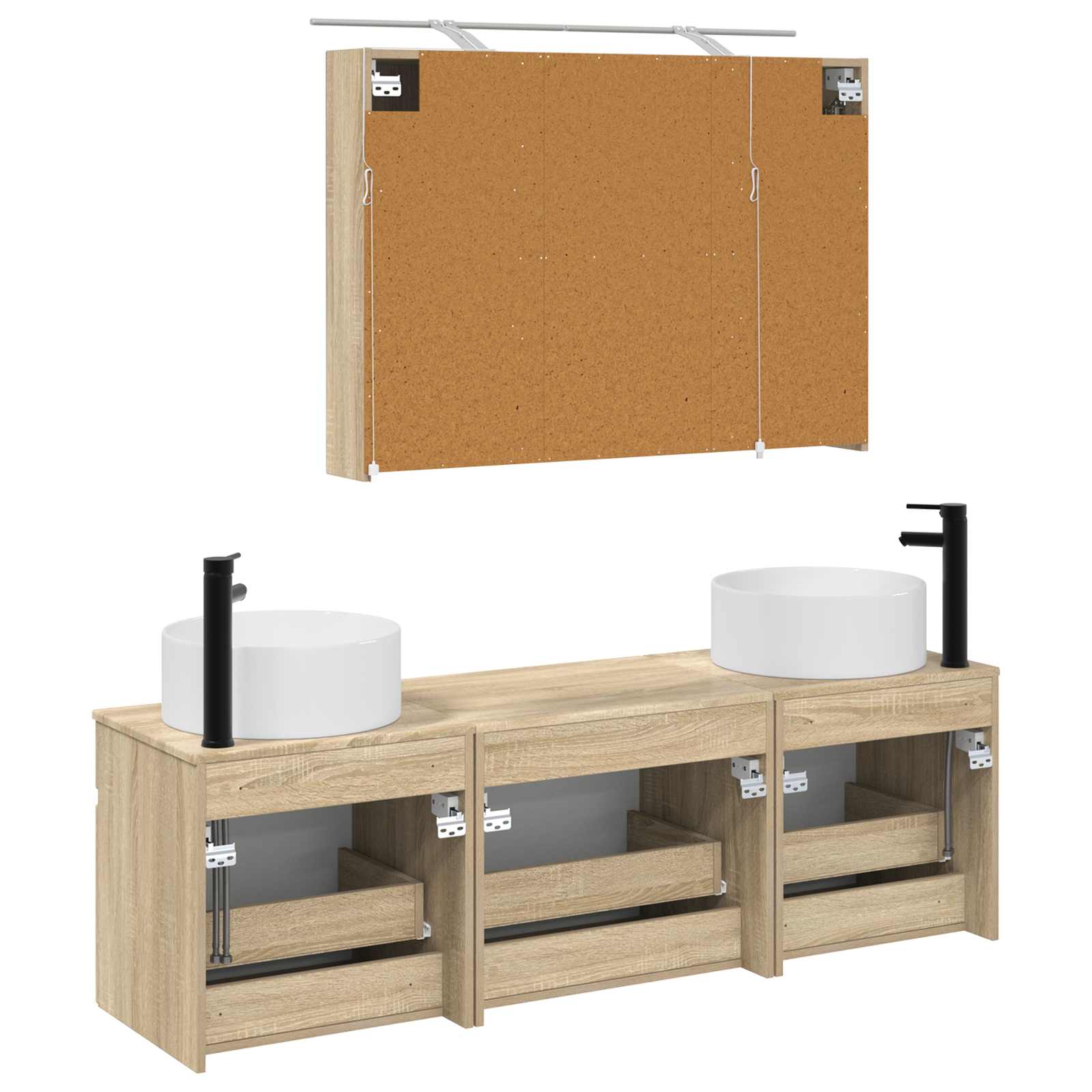 Set ormarića za kupaonicu 4 pcs Hrast sonoma 100 x 14,5 x 70 cm