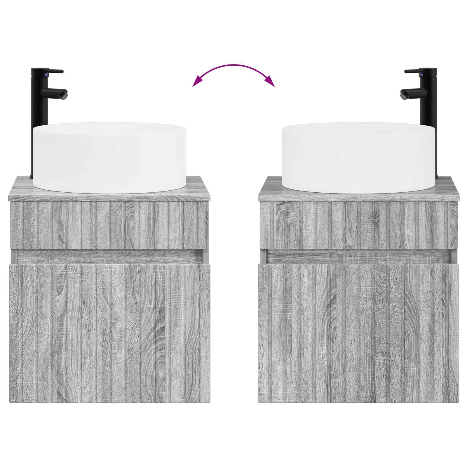 Set ormarića za kupaonicu 4 pcs Siva Sonoma