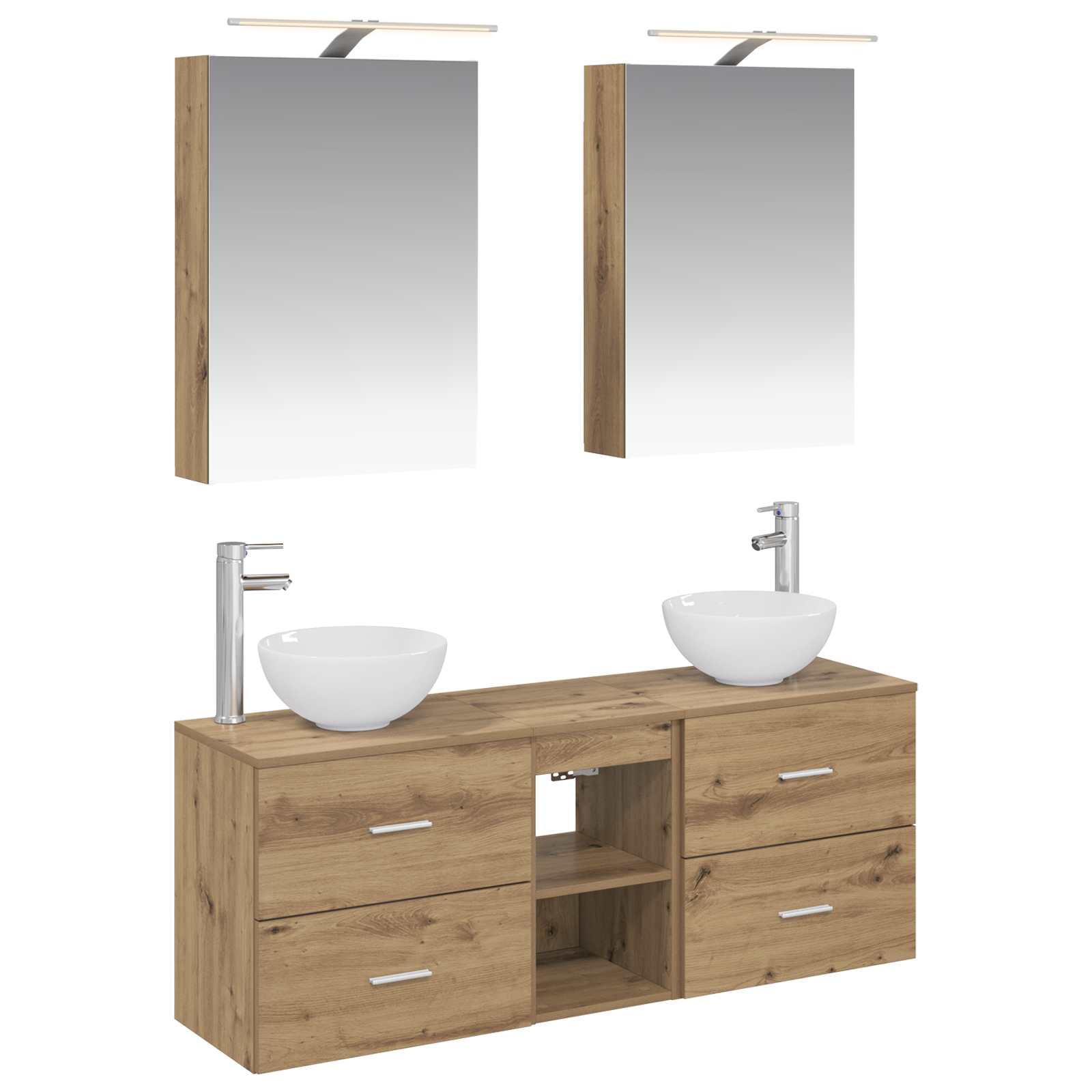 Set ormarića za kupaonicu 5 pcs Hrast artisan 50 x 14,5 x 70 cm