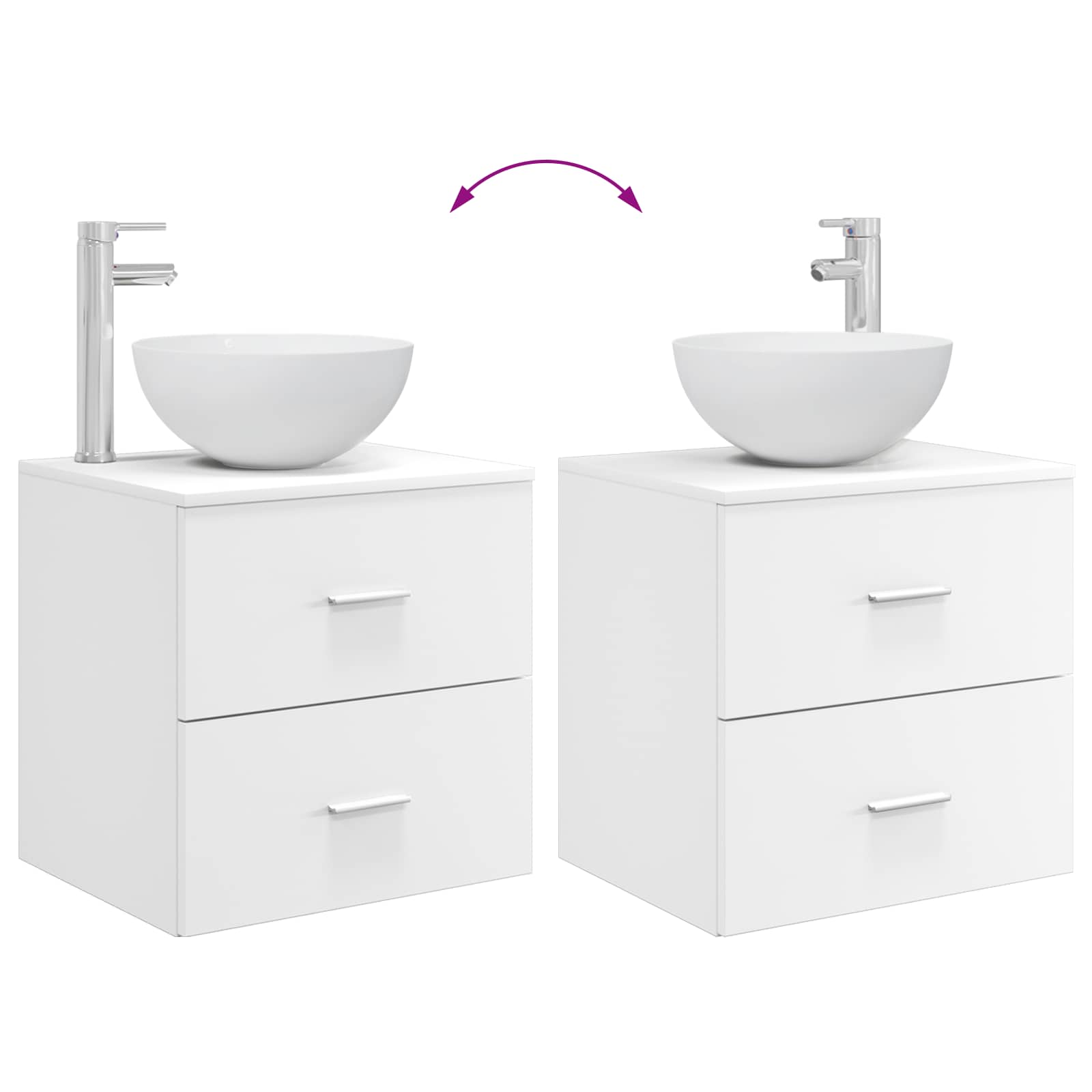 Set ormarića za kupaonicu 5 pcs Bijela 50 x 14,5 x 70 cm