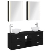 Set ormarića za kupaonicu 5 pcs Crni hrast 53 x 15,5 x 70 cm