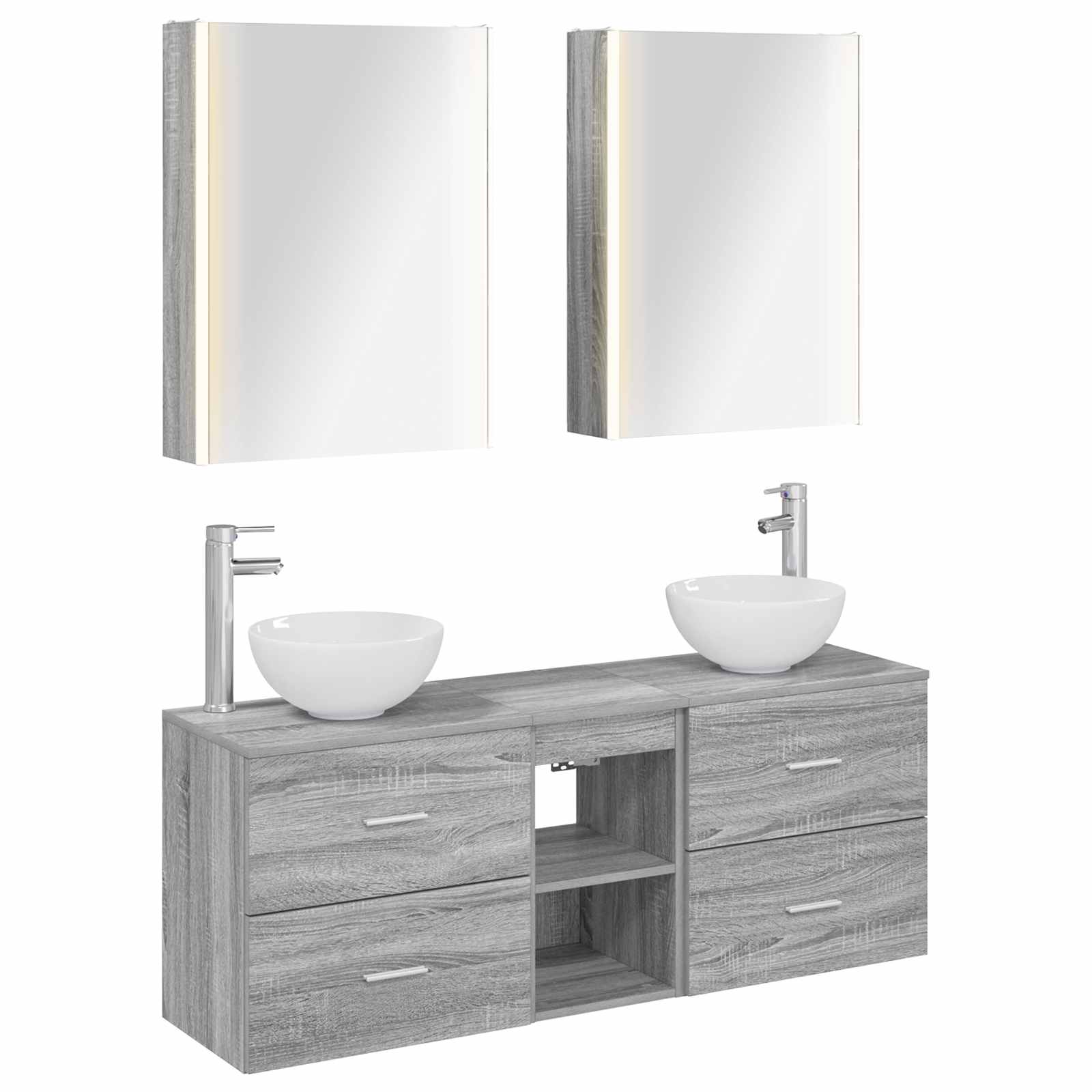 Set ormarića za kupaonicu 5 pcs Siva Sonoma Konstruirano drvo