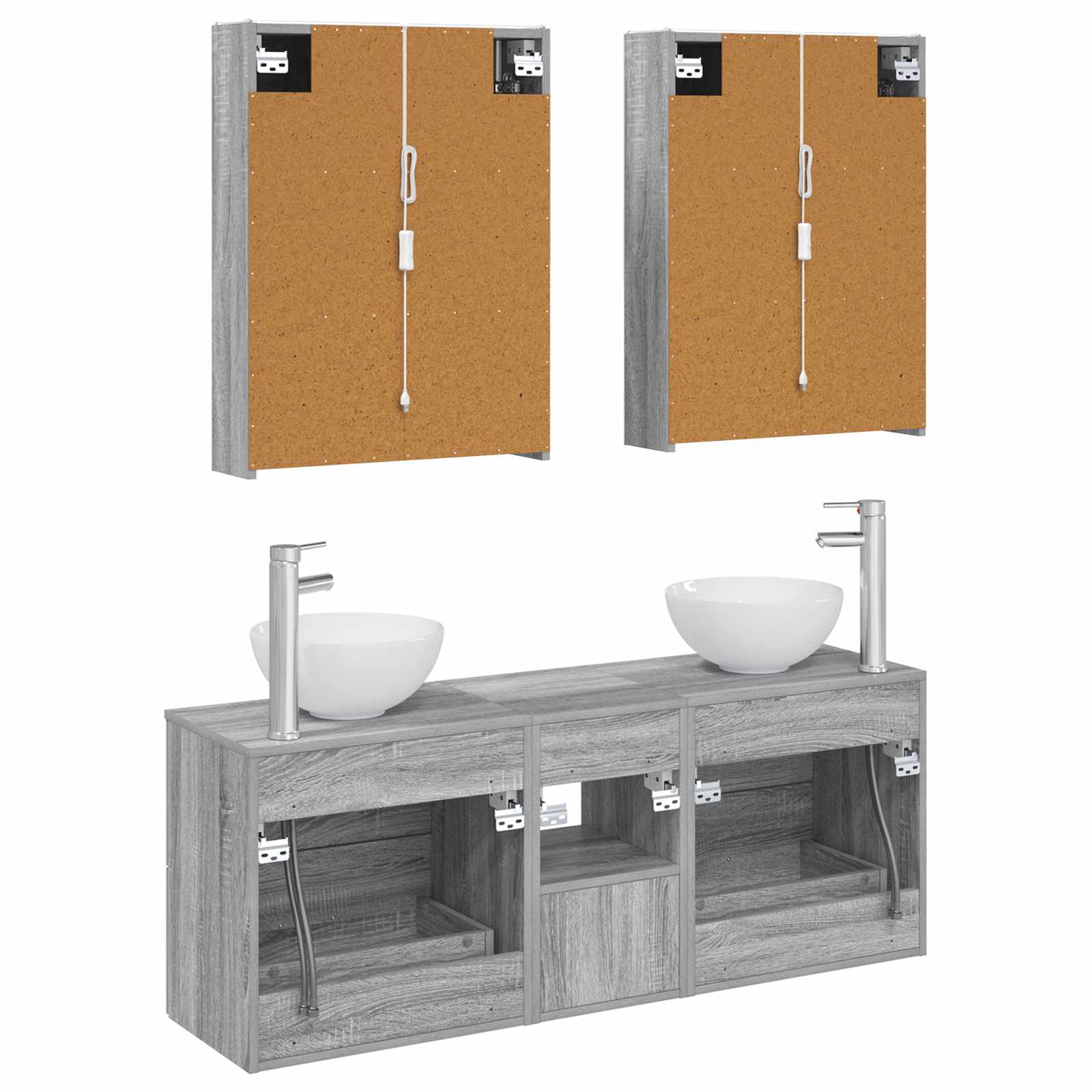 Set ormarića za kupaonicu 5 pcs Siva Sonoma Konstruirano drvo