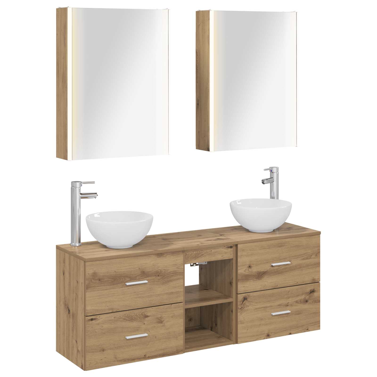 Set ormarića za kupaonicu 5 pcs Hrast artisan 53 x 15,5 x 70 cm