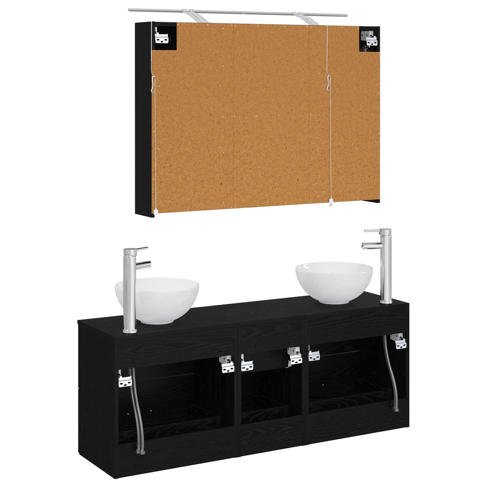 Set namještaja za kupaonicu 4 pcs Crni hrast