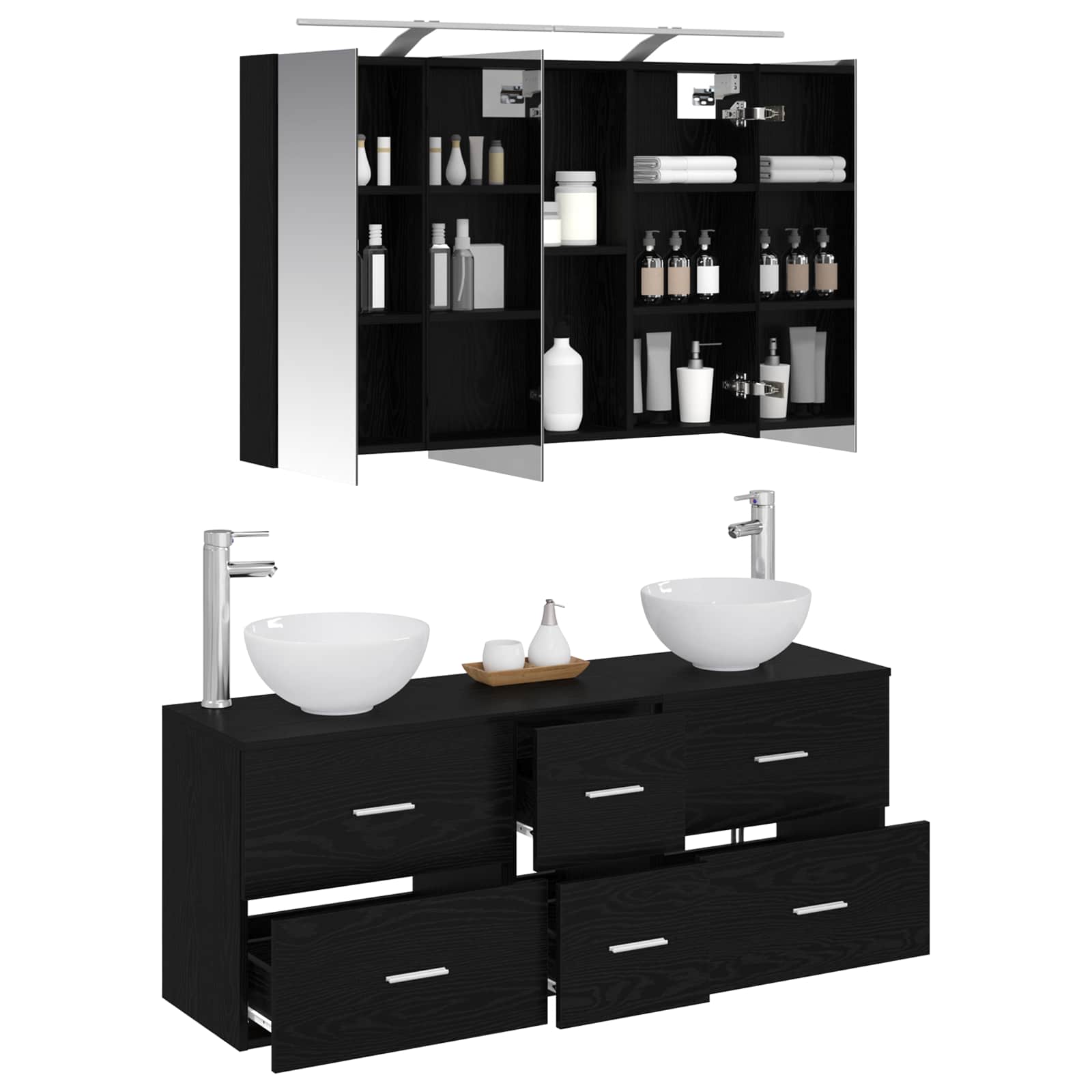 Set namještaja za kupaonicu 4 pcs Crni hrast