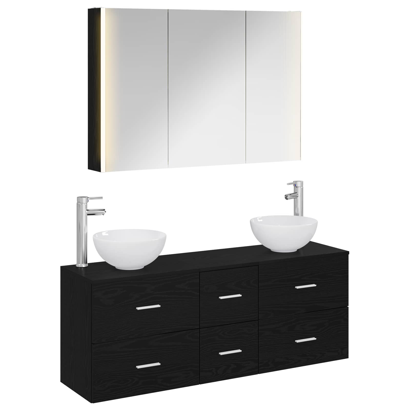 Set namještaja za kupaonicu 4 pcs Crni hrast