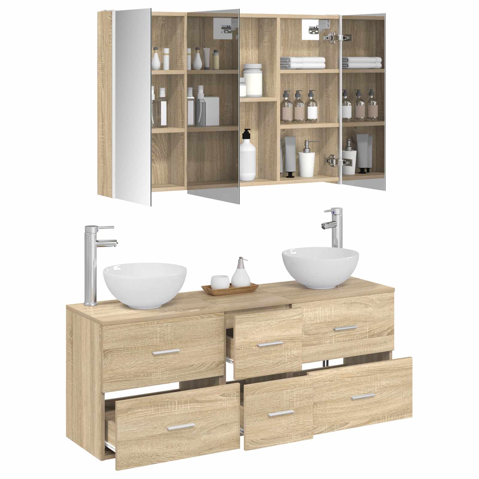 Set namještaja za kupaonicu 4 pcs Hrast sonoma