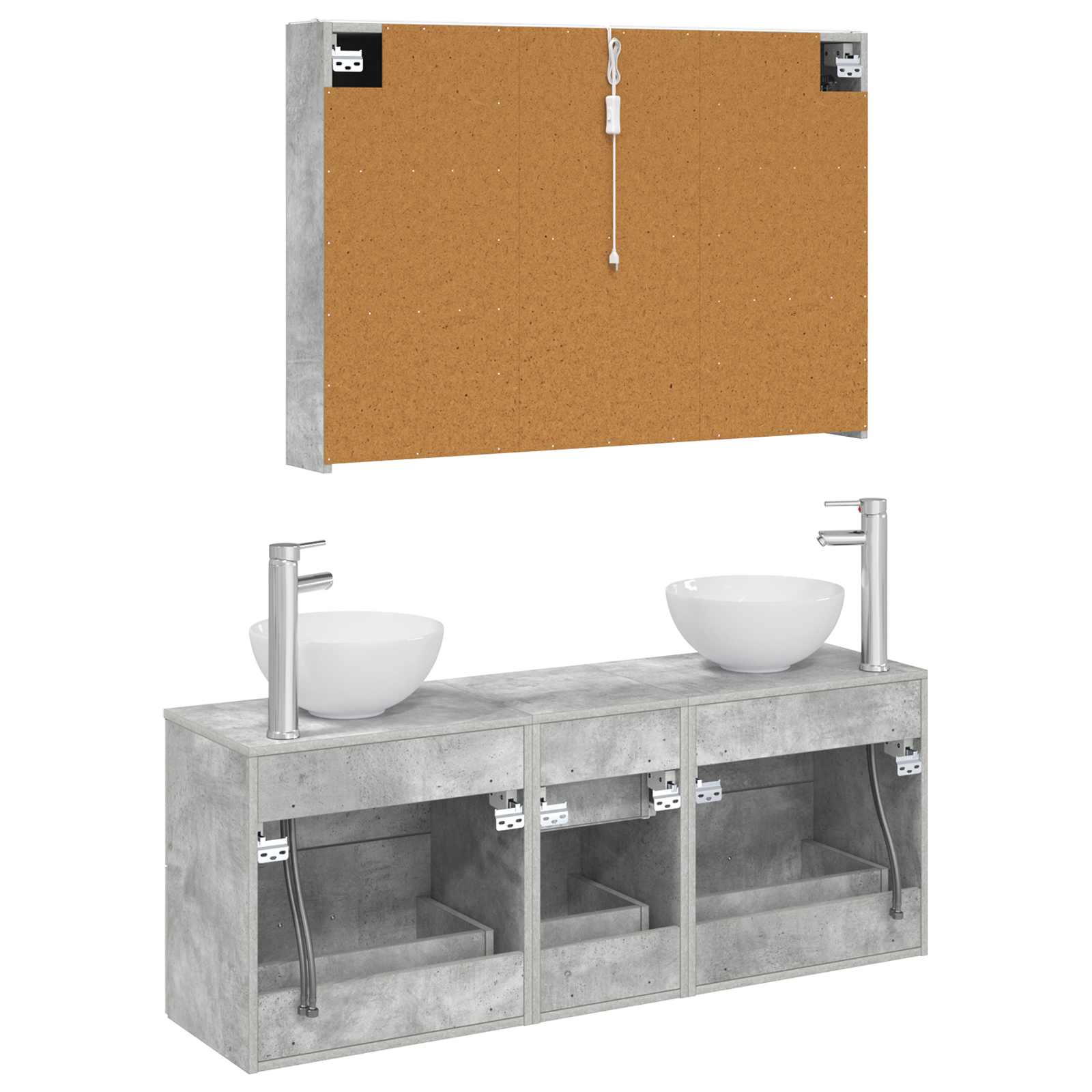 Set namještaja za kupaonicu 4 pcs Betonska siva