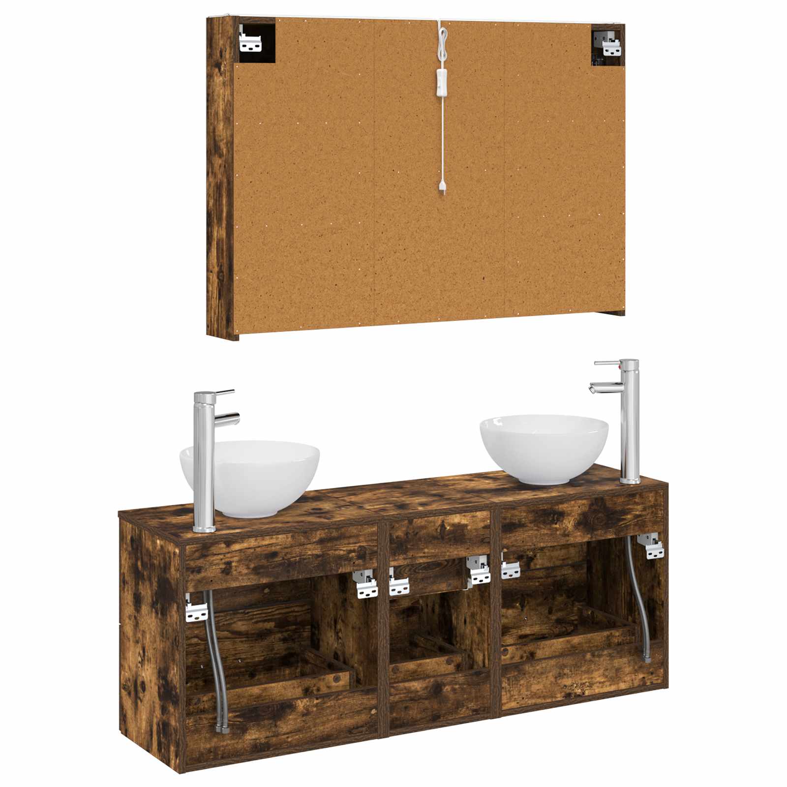 Set namještaja za kupaonicu 4 pcs Dimljeni hrast