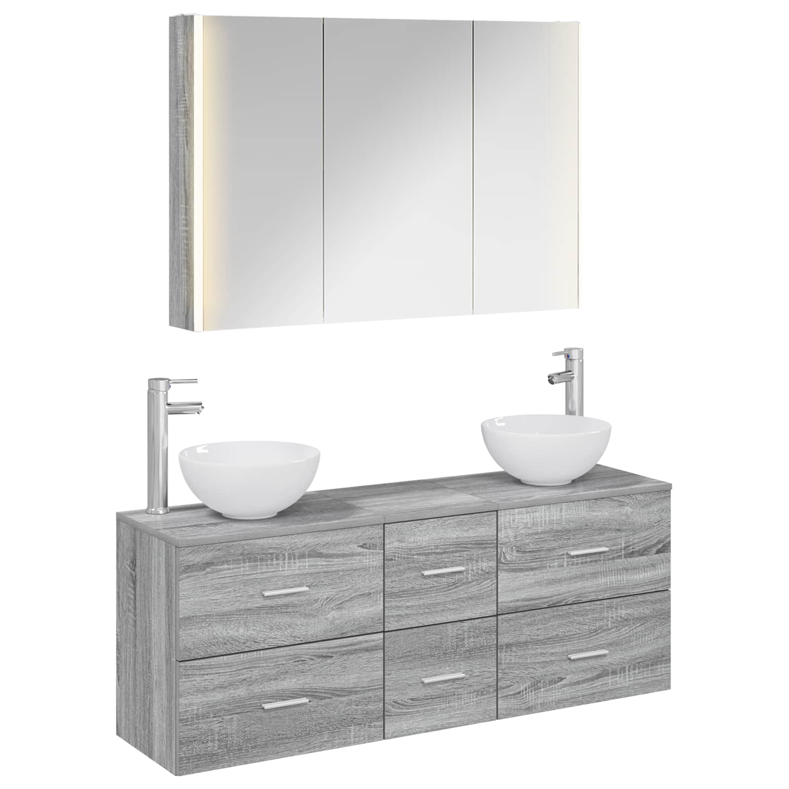 Set namještaja za kupaonicu 4 pcs Siva Sonoma