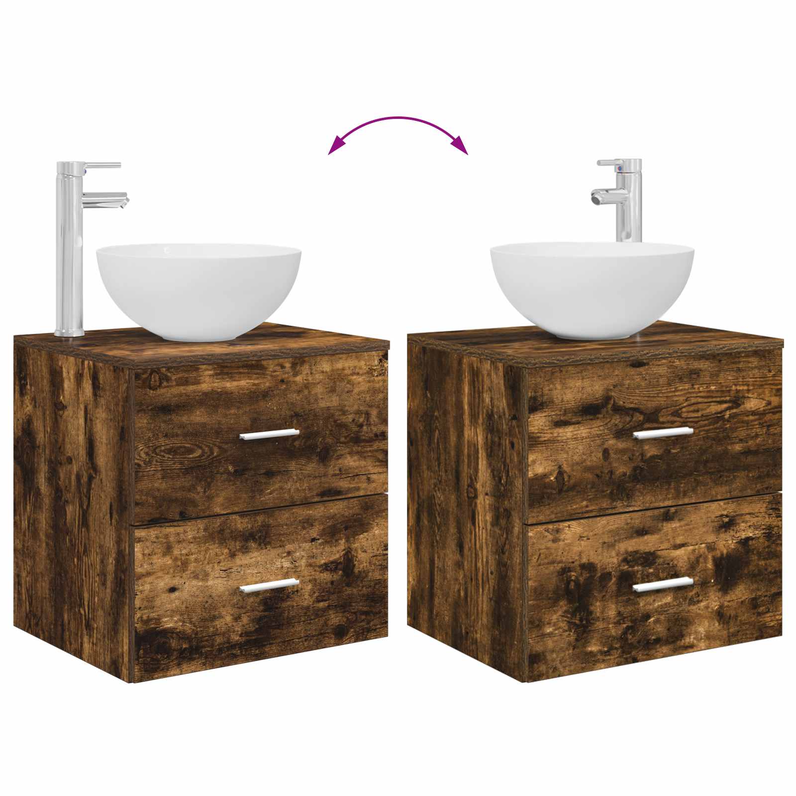 Set namještaja za kupaonicu 5 pcs Dimljeni hrast
