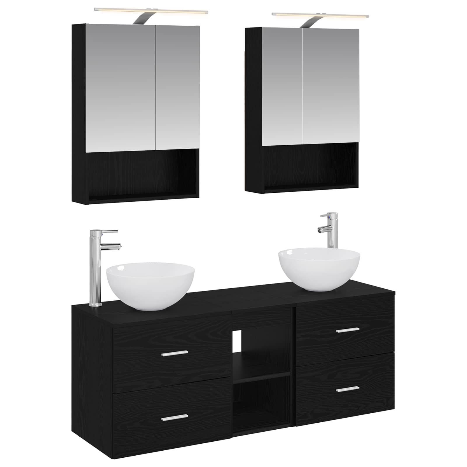 Set namještaja za kupaonicu 5 pcs Crni hrast