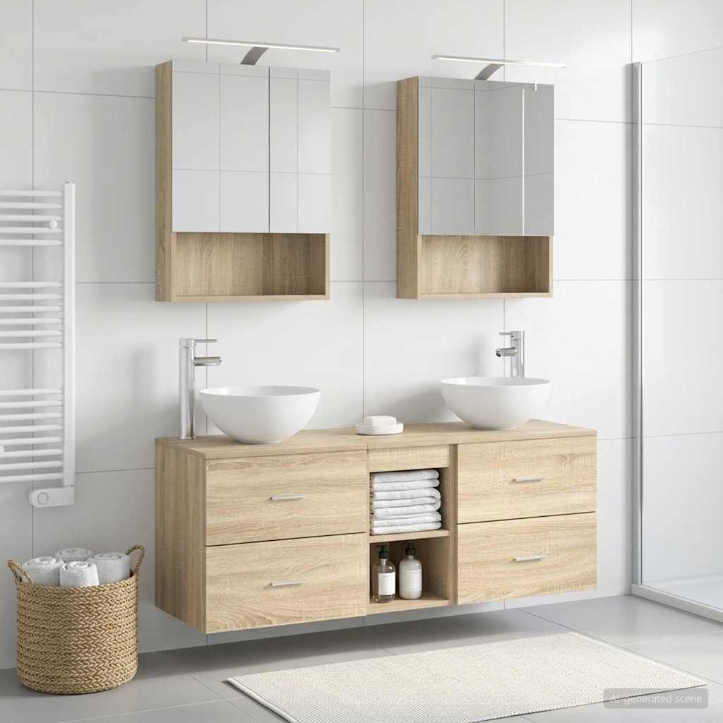Set namještaja za kupaonicu 5 pcs Hrast sonoma
