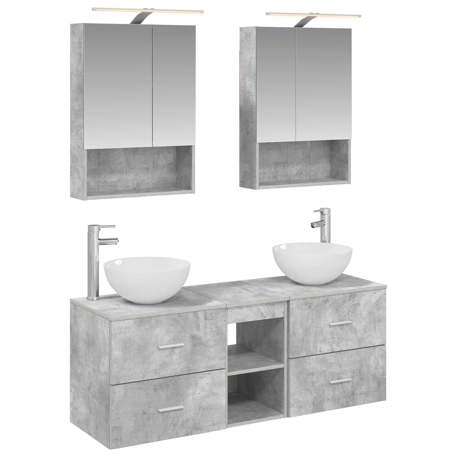 Set namještaja za kupaonicu 5 pcs Betonska siva