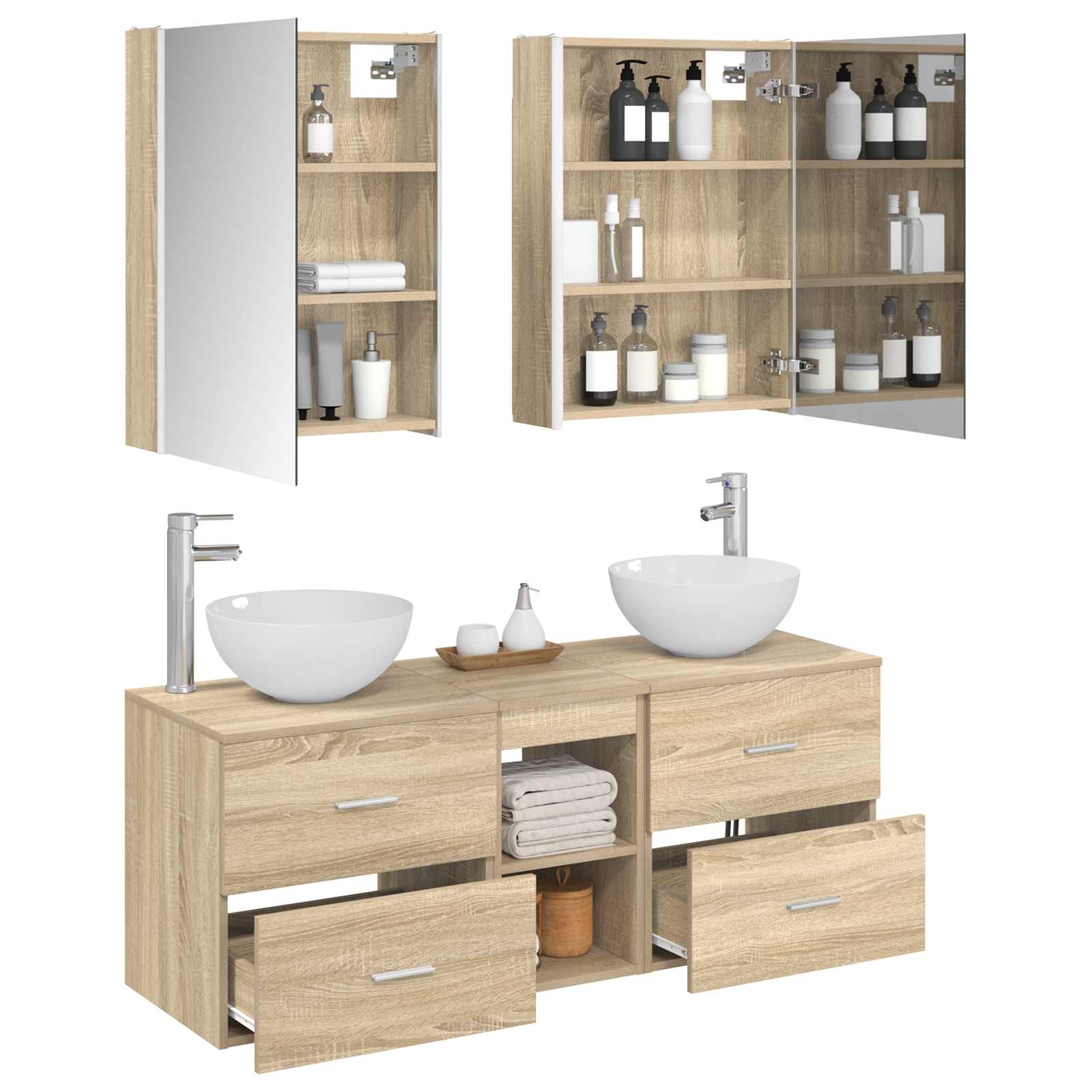 Set namještaja za kupaonicu 5 pcs Hrast sonoma