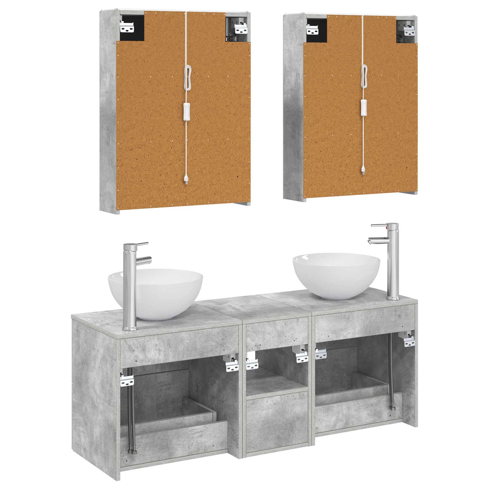 Set namještaja za kupaonicu 5 pcs Betonska siva