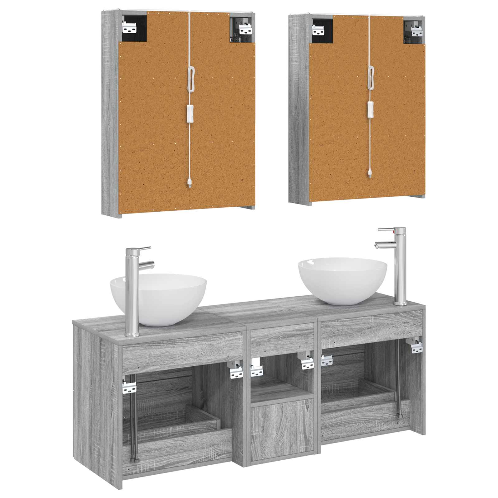 Set namještaja za kupaonicu 5 pcs Siva Sonoma