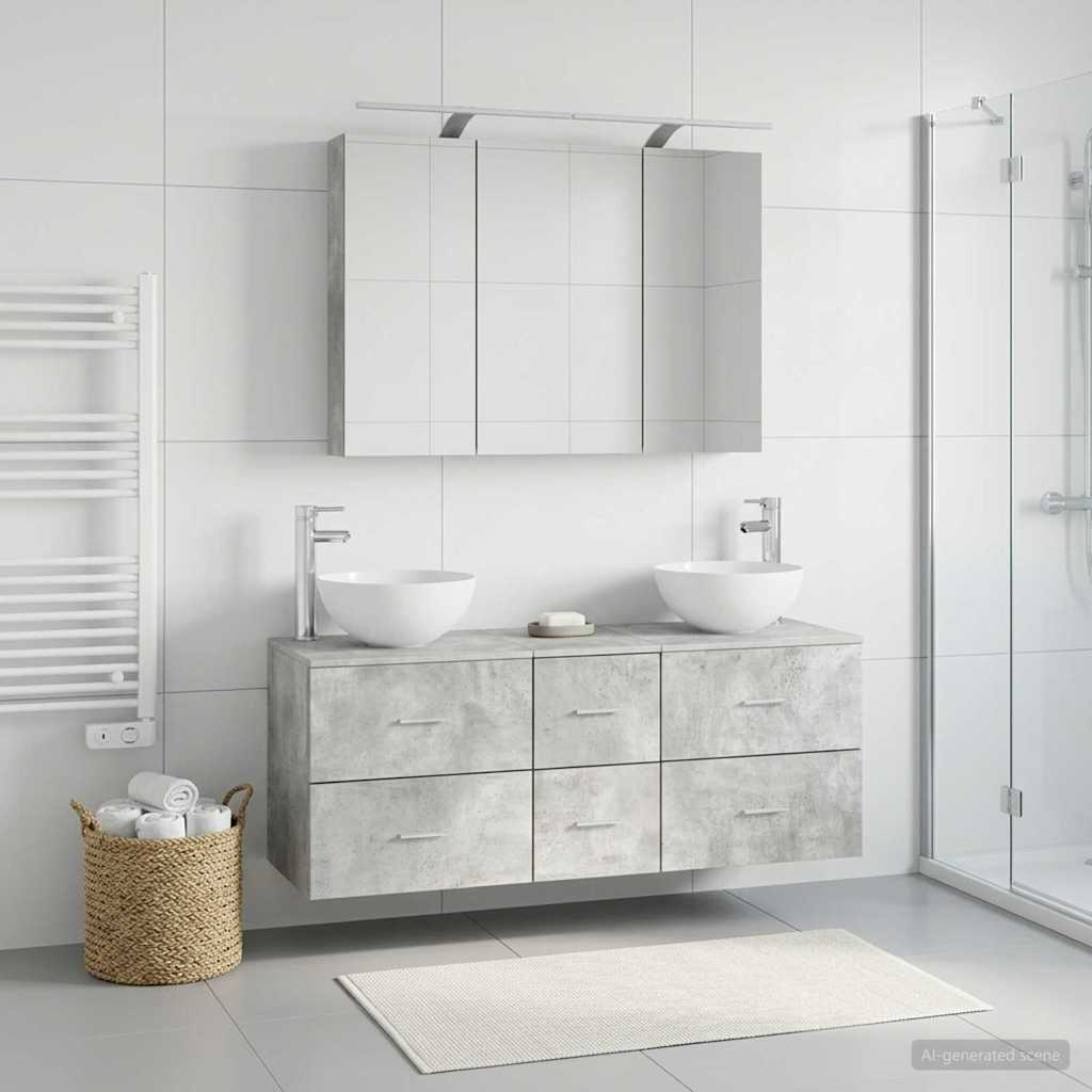 Set namještaja za kupaonicu 4 pcs Betonska siva