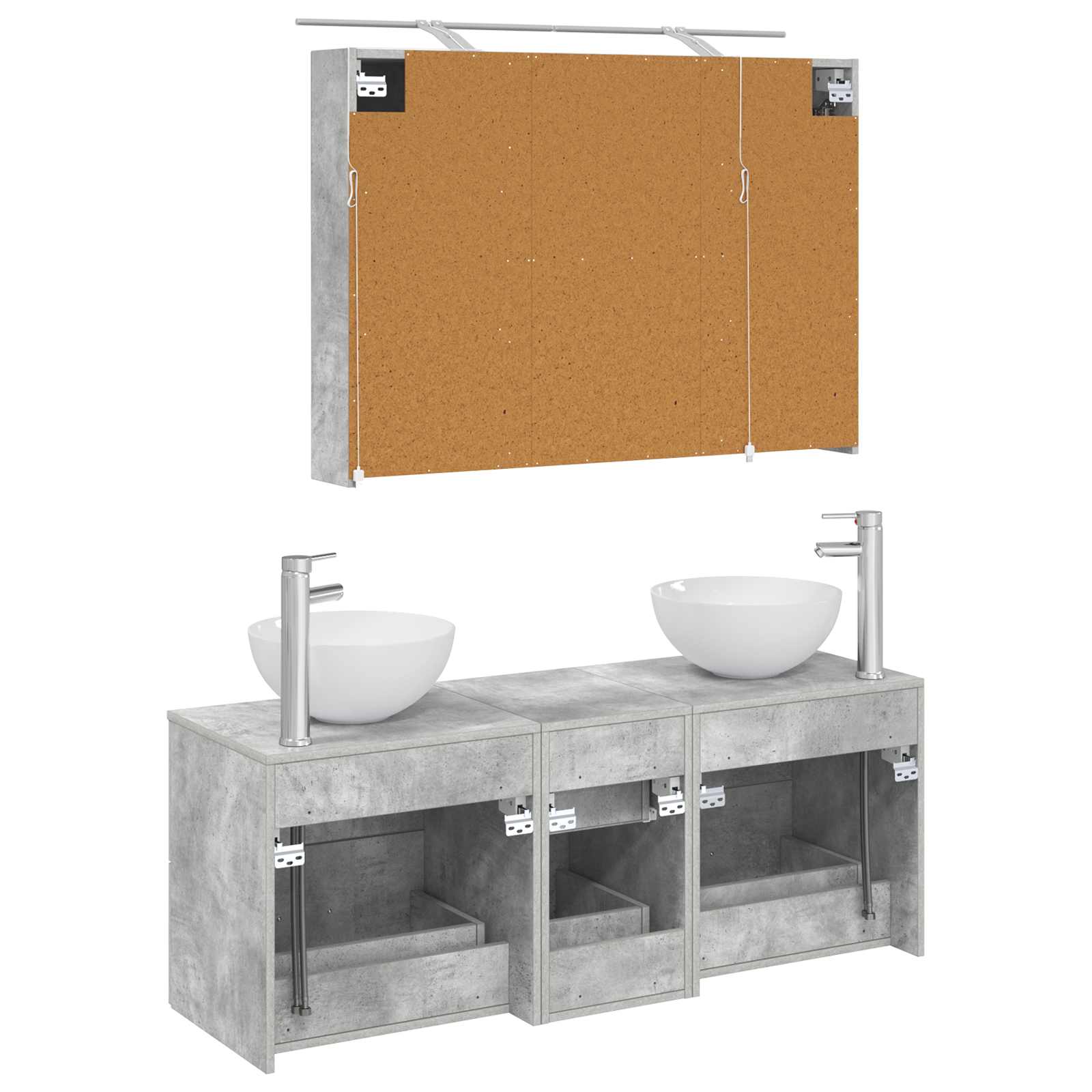 Set namještaja za kupaonicu 4 pcs Betonska siva