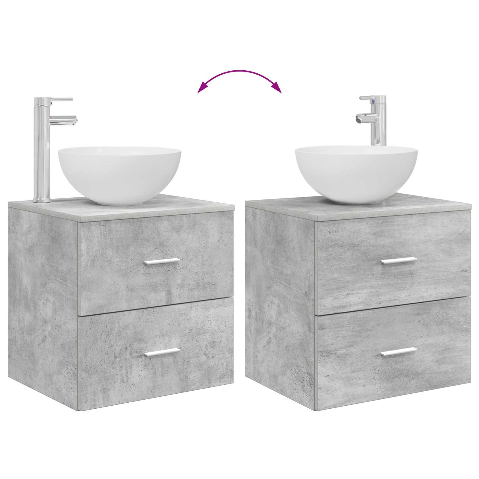 Set namještaja za kupaonicu 4 pcs Betonska siva