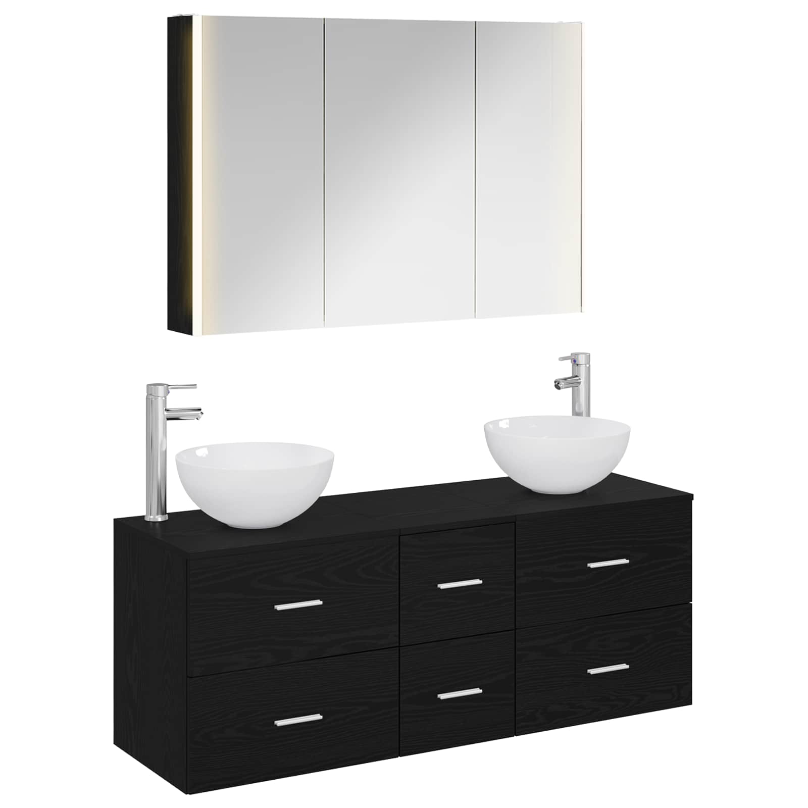 Set namještaja za kupaonicu 4 pcs Crni hrast