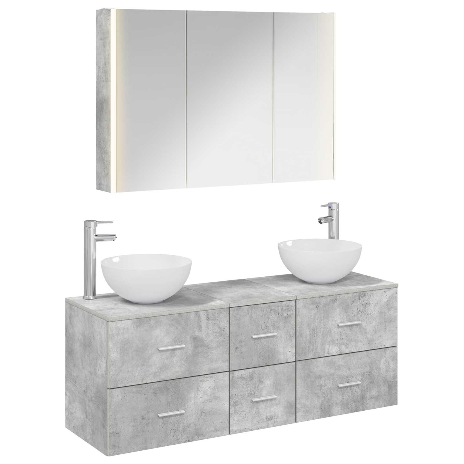 Set namještaja za kupaonicu 4 pcs Betonska siva