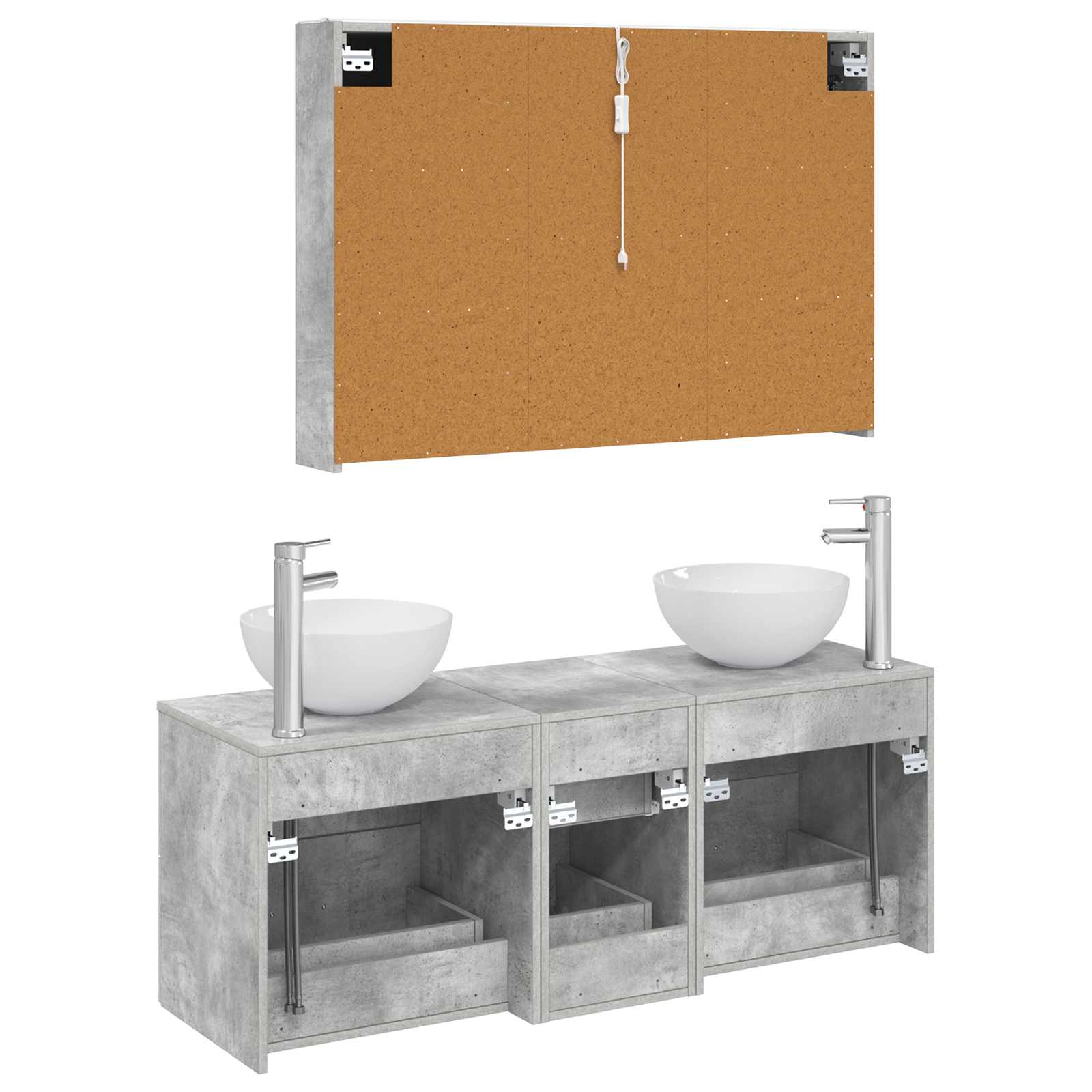 Set namještaja za kupaonicu 4 pcs Betonska siva