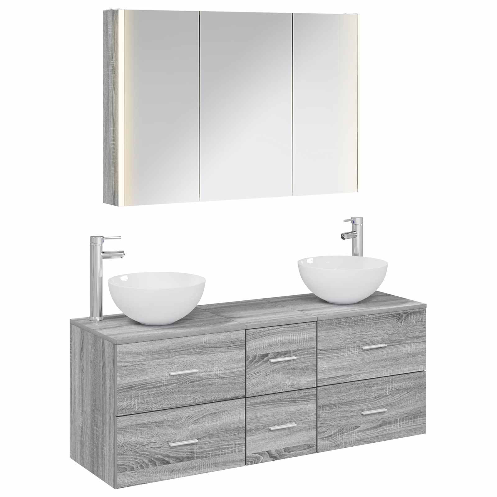Set namještaja za kupaonicu 4 pcs Siva Sonoma