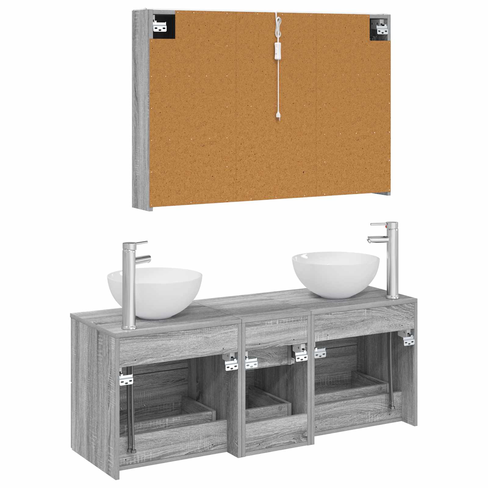 Set namještaja za kupaonicu 4 pcs Siva Sonoma