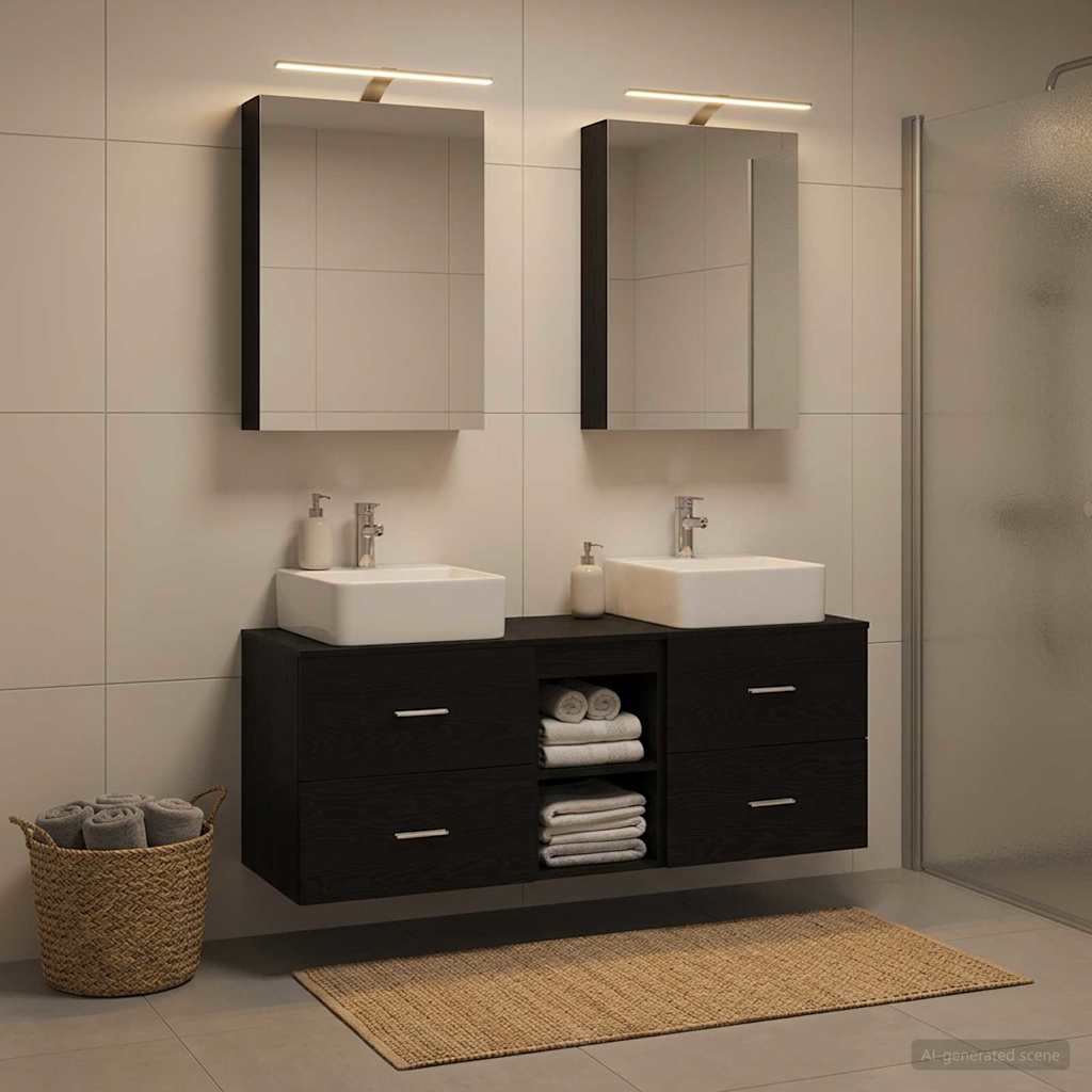 Set namještaja za kupaonicu 5 pcs Crni hrast