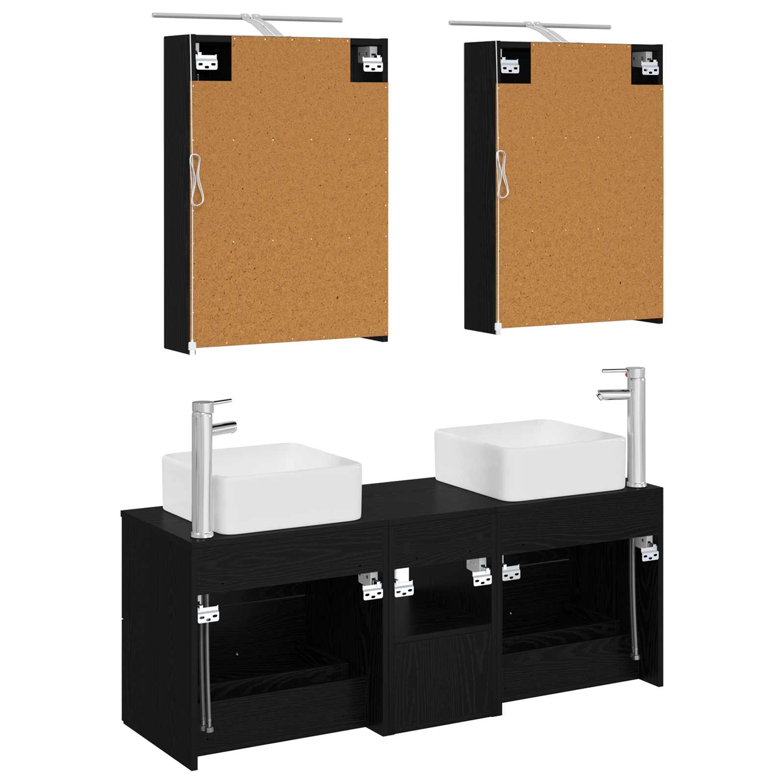Set namještaja za kupaonicu 5 pcs Crni hrast