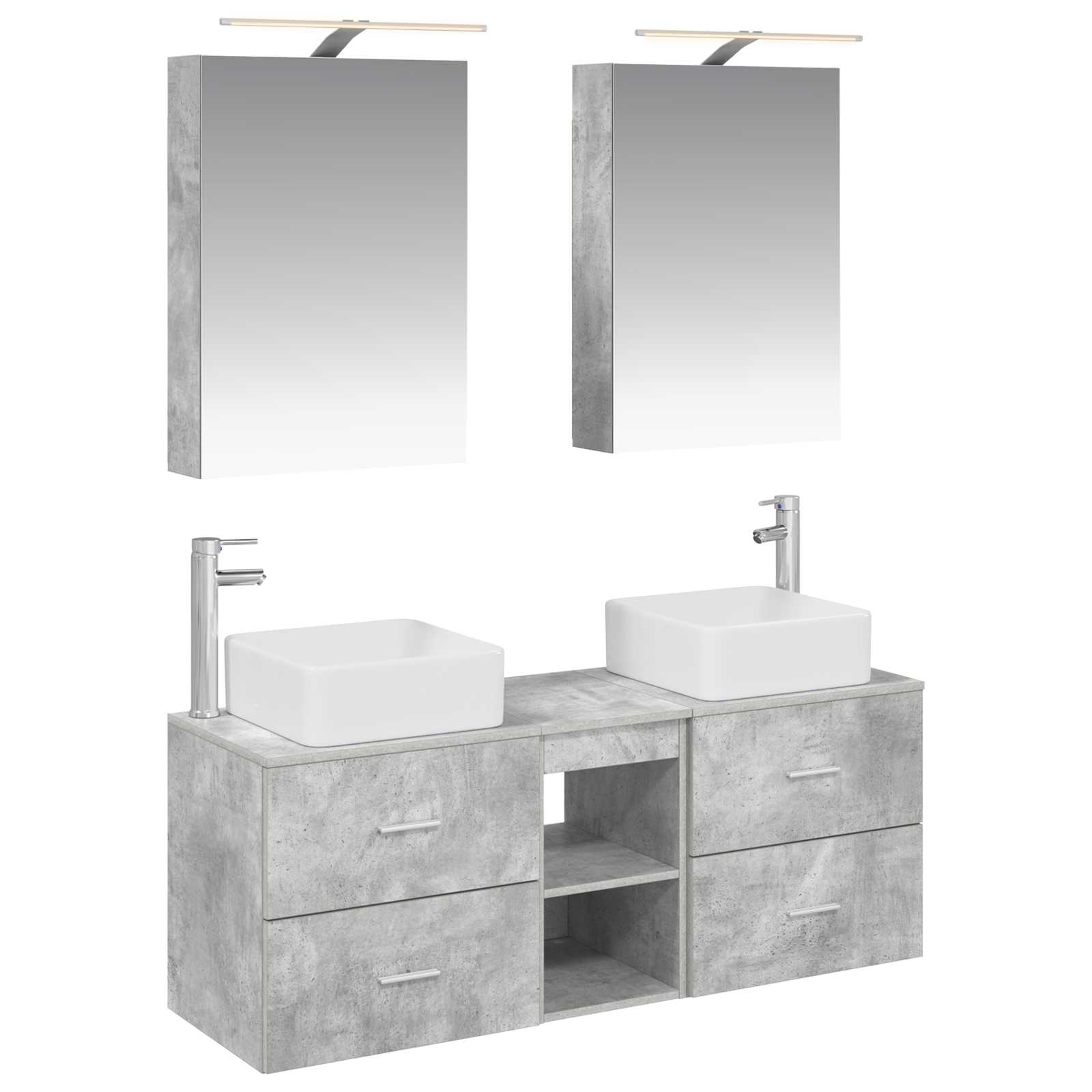 Set namještaja za kupaonicu 5 pcs Betonska siva
