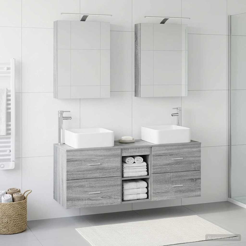 Set namještaja za kupaonicu 5 pcs Siva Sonoma