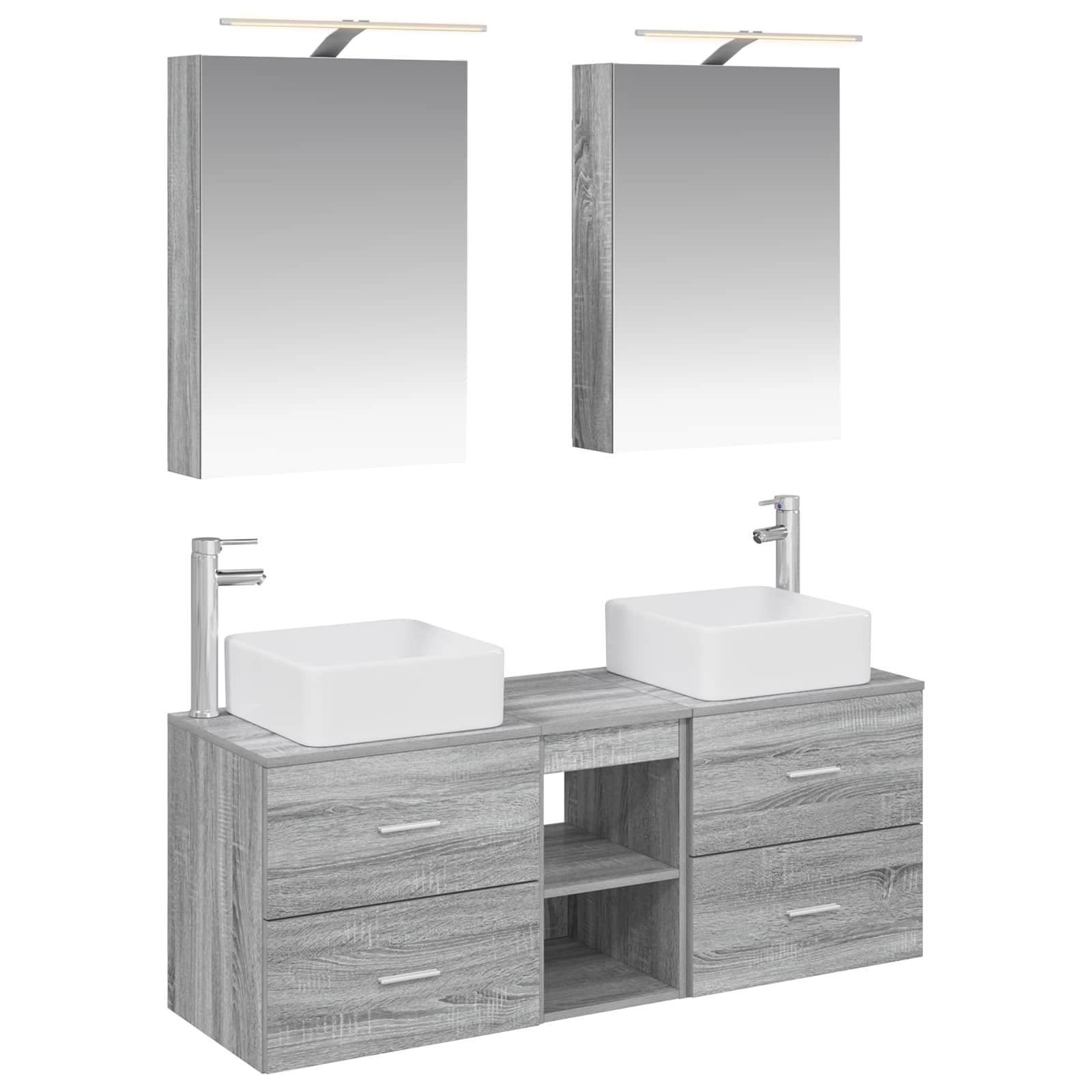 Set namještaja za kupaonicu 5 pcs Siva Sonoma