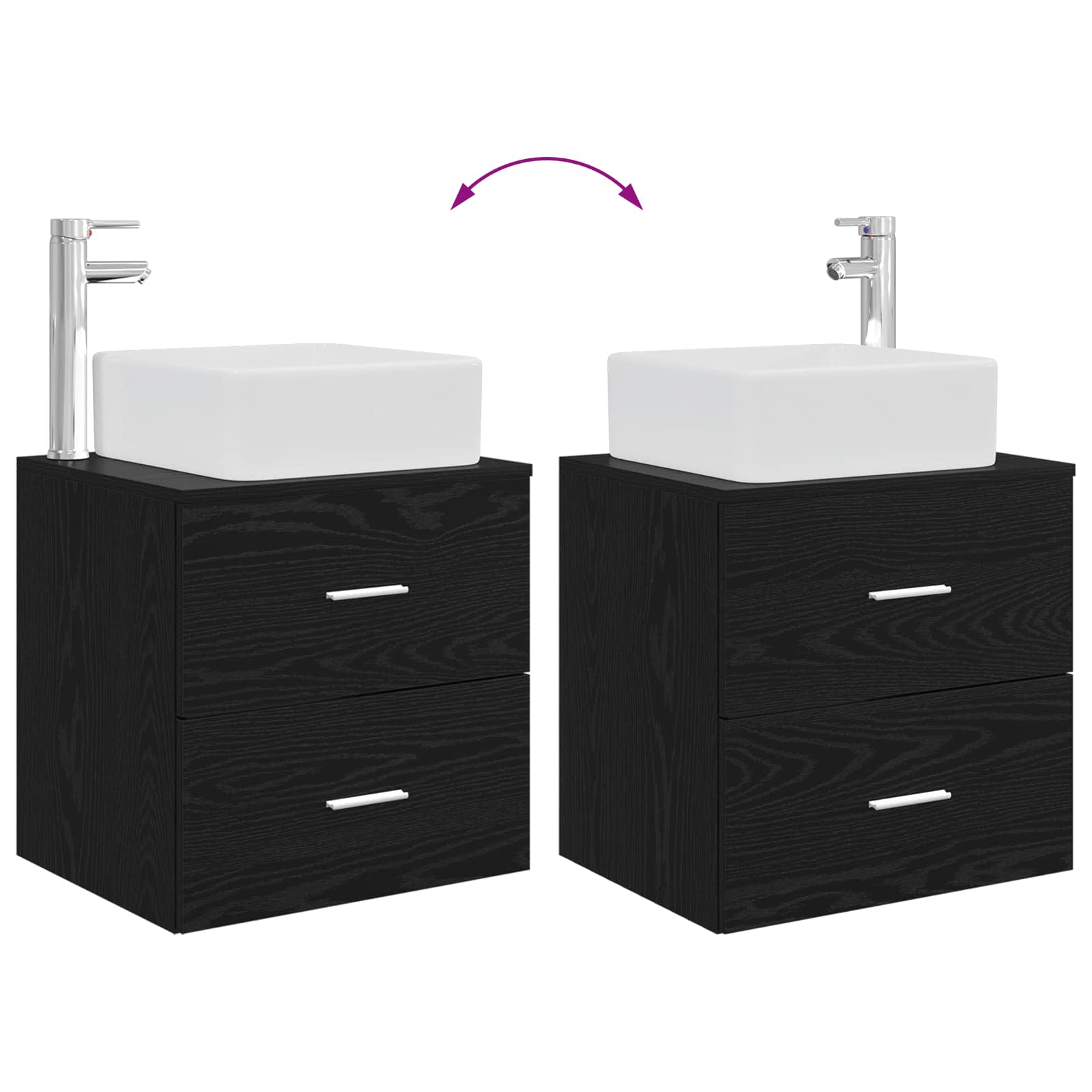 Set namještaja za kupaonicu 5 pcs Crni hrast