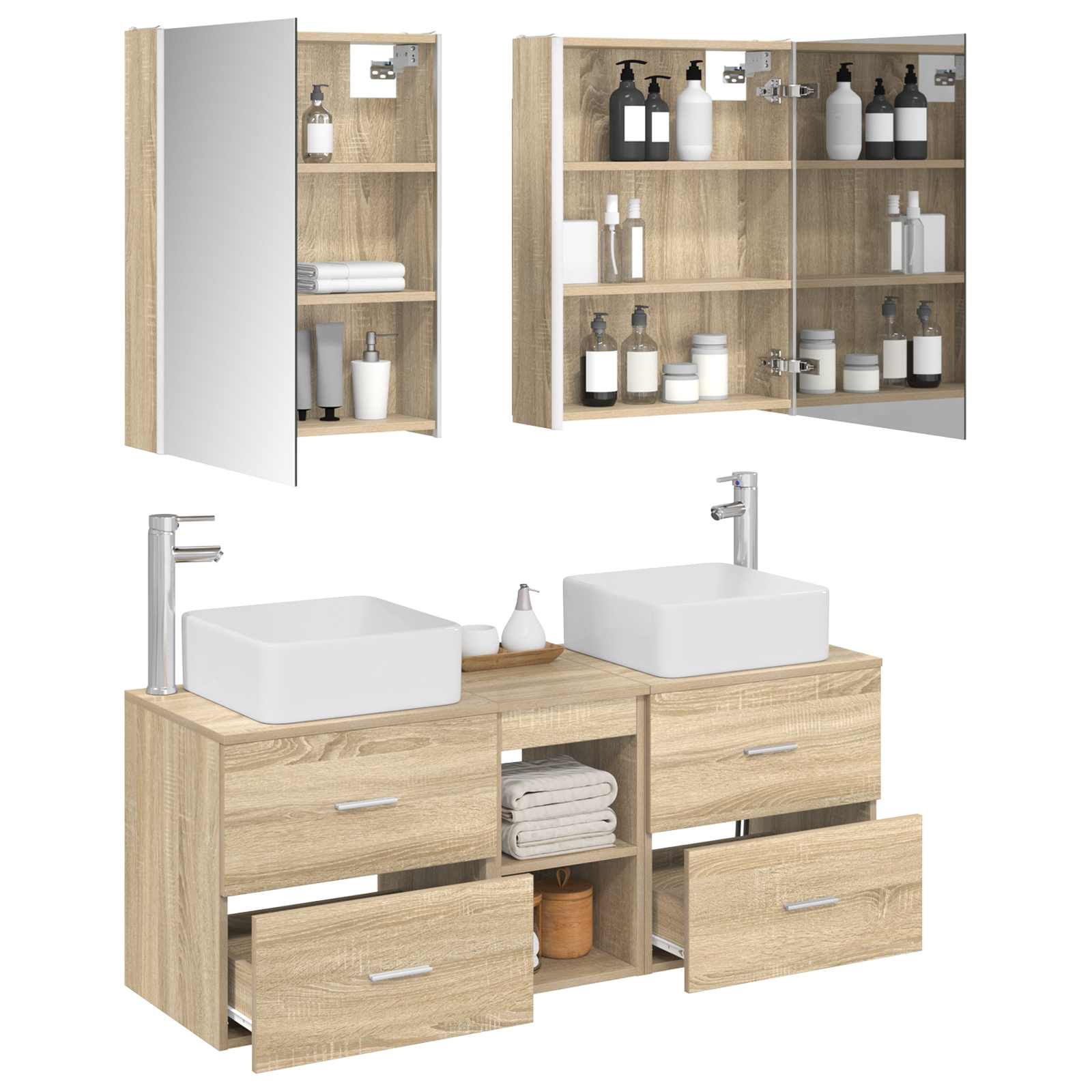 Set namještaja za kupaonicu 5 pcs Hrast sonoma