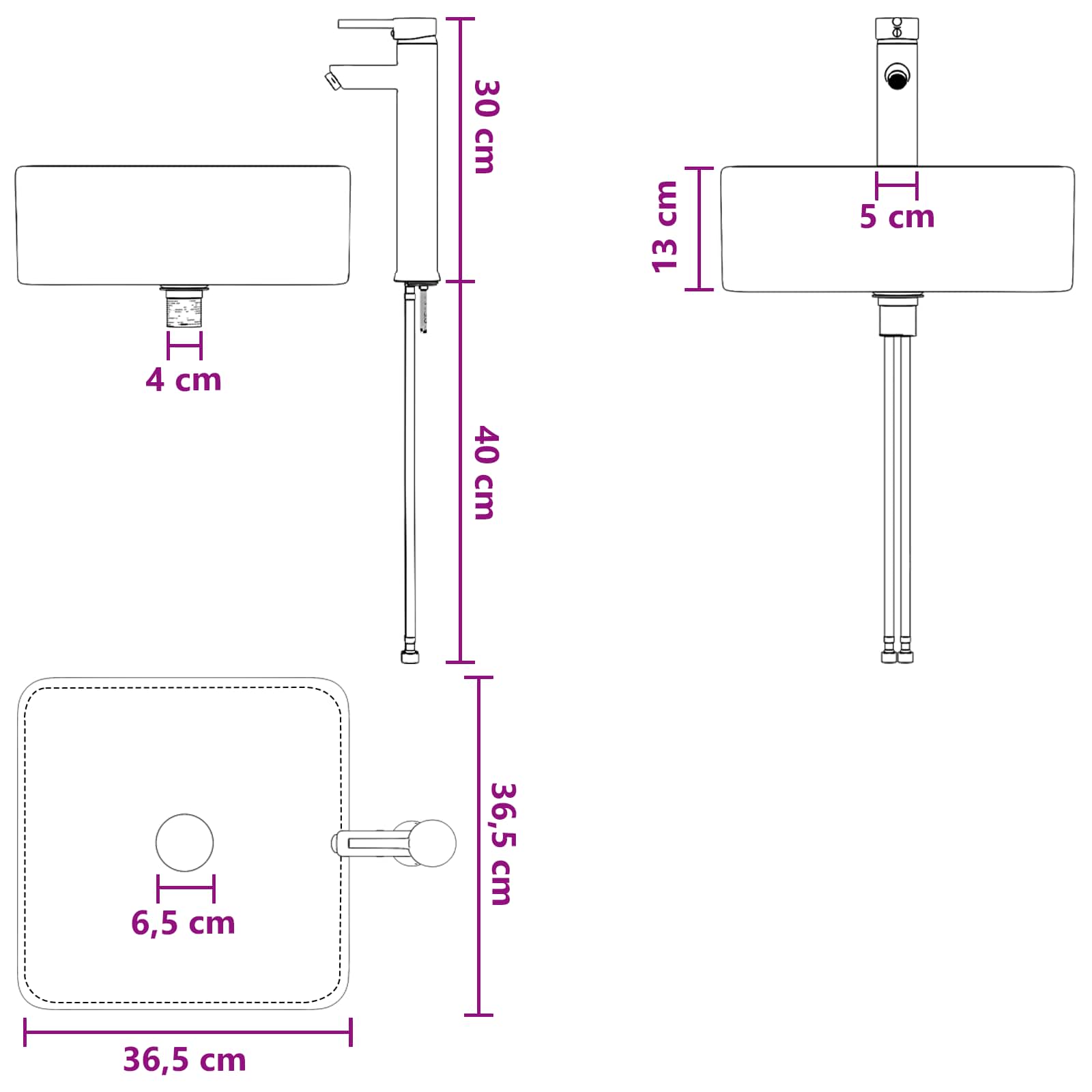 Set namještaja za kupaonicu 5 pcs Hrast sonoma