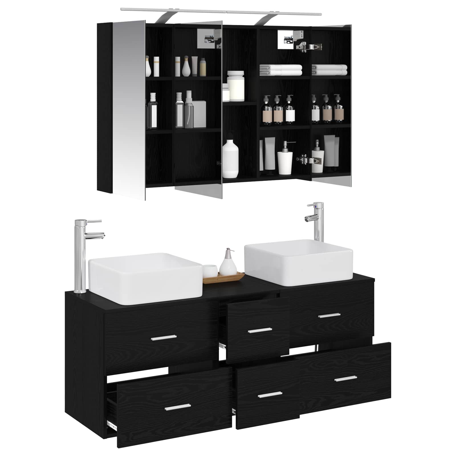 Set namještaja za kupaonicu 4 pcs Crni hrast