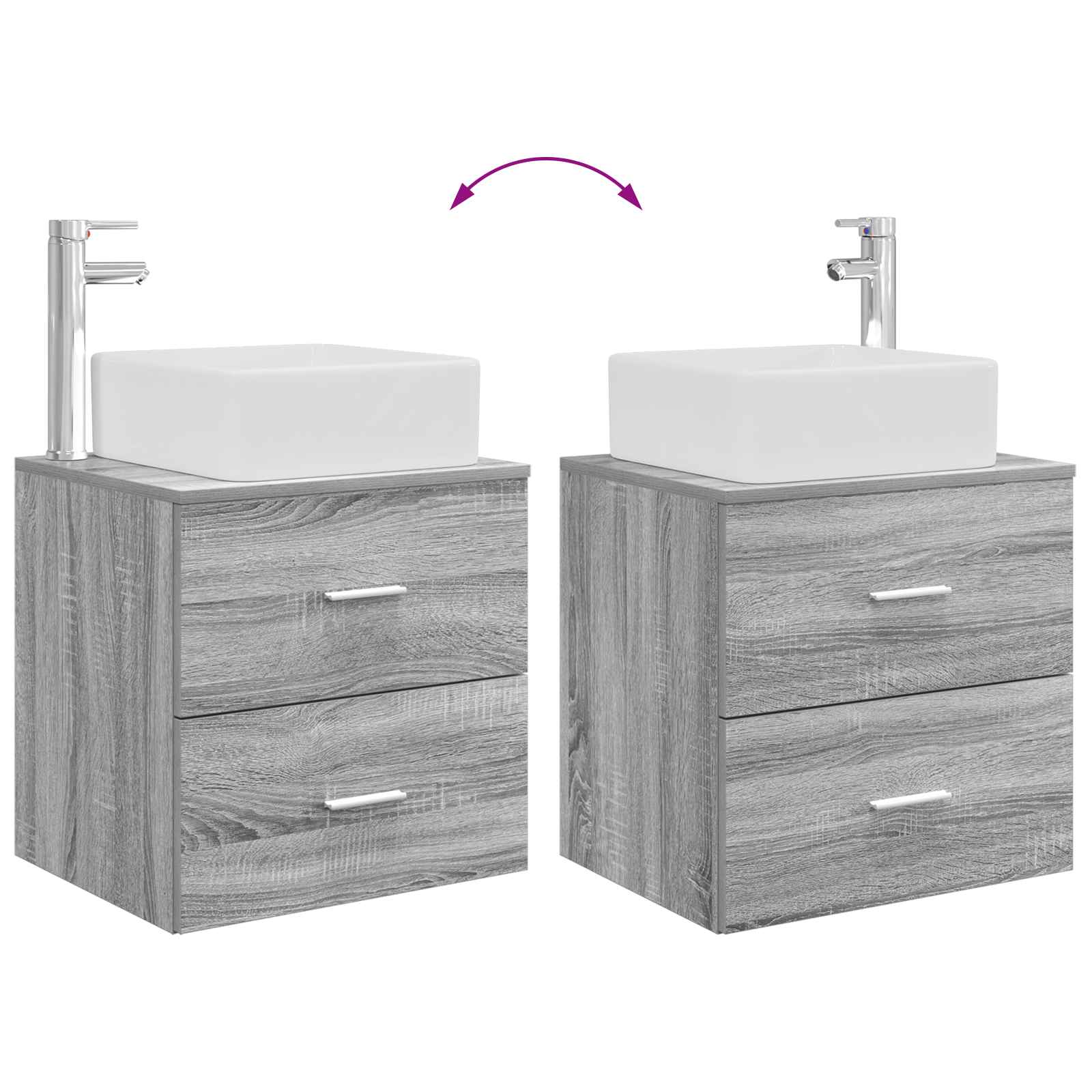Set namještaja za kupaonicu 4 pcs Siva Sonoma