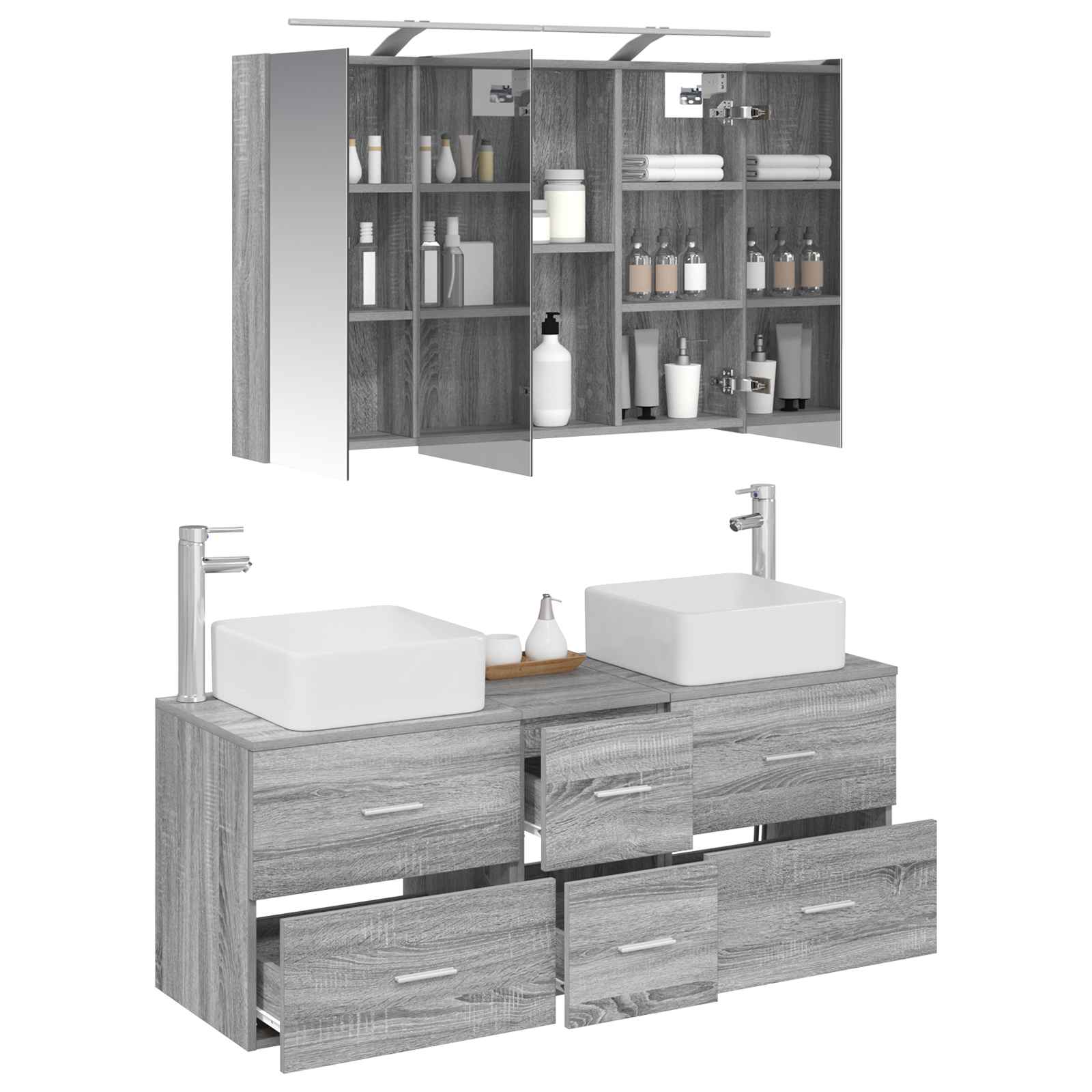 Set namještaja za kupaonicu 4 pcs Siva Sonoma