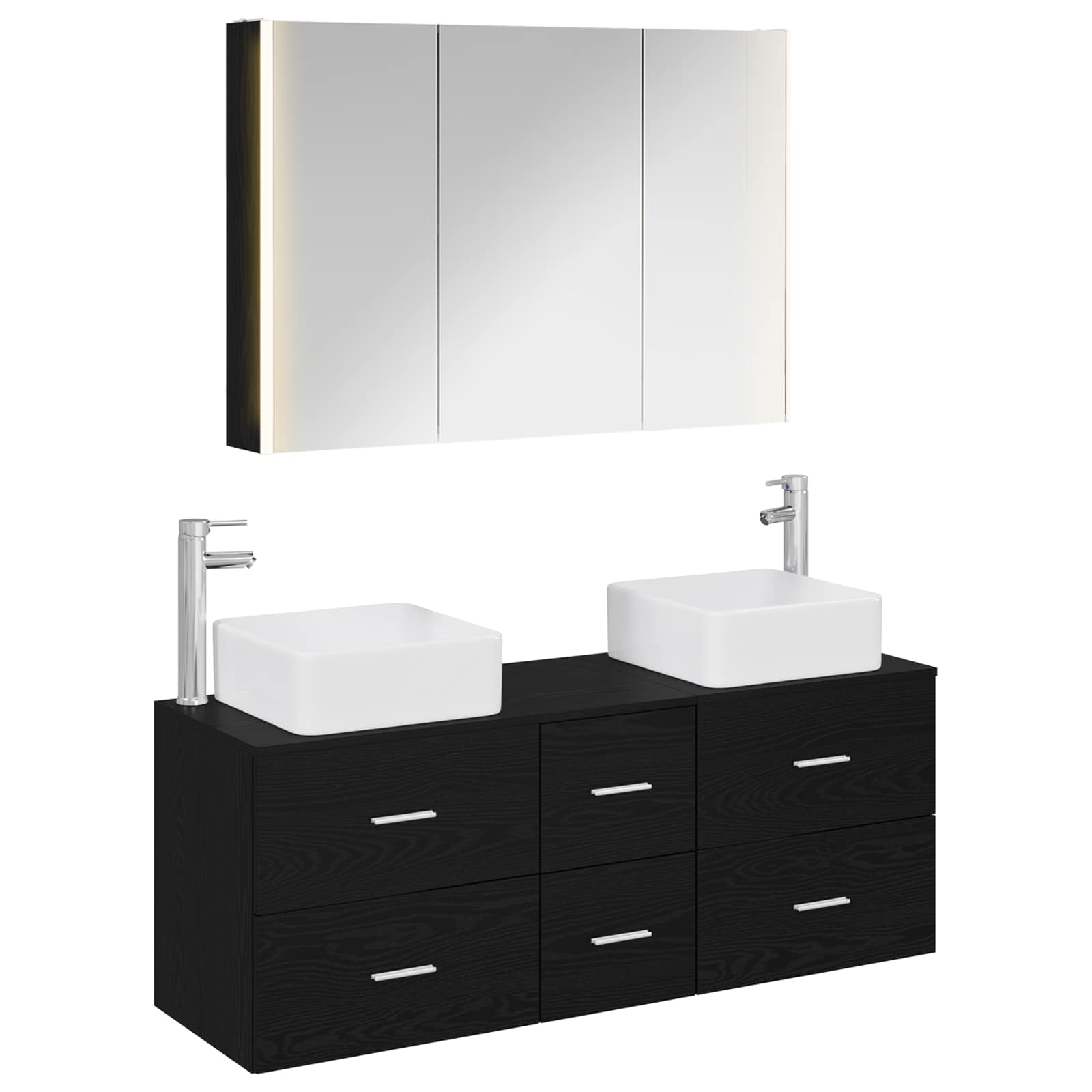 Set namještaja za kupaonicu 4 pcs Crni hrast