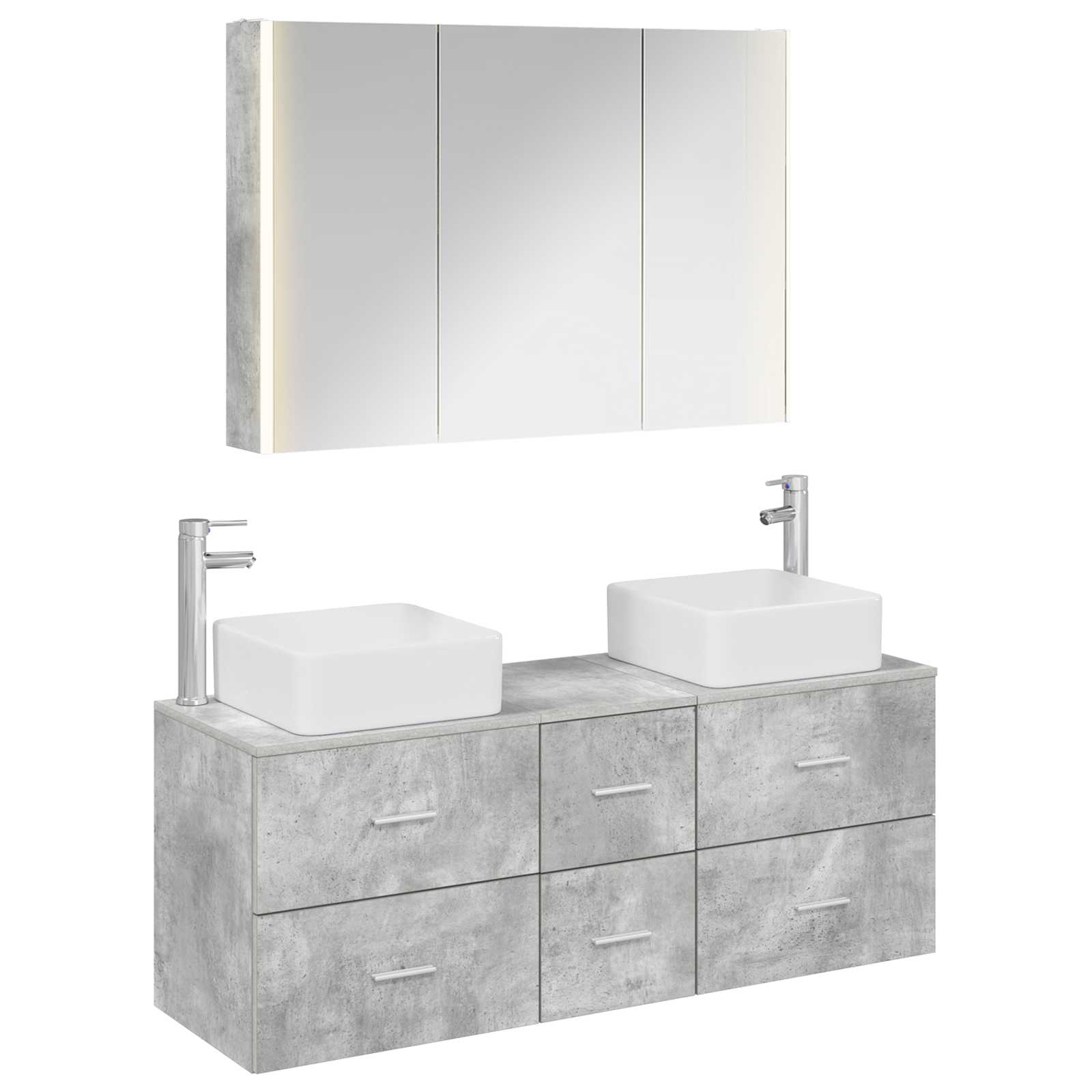 Set namještaja za kupaonicu 4 pcs Betonska siva